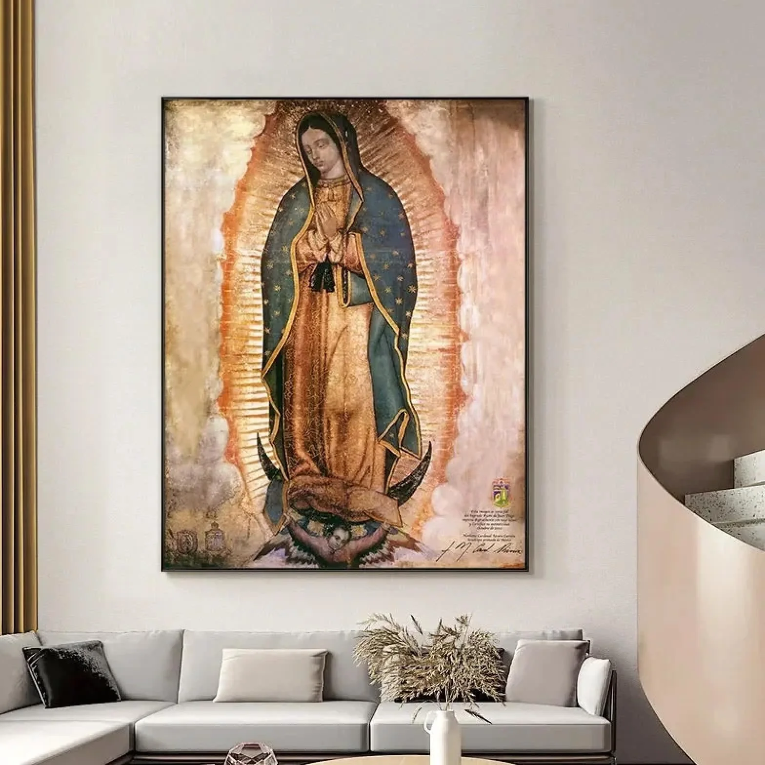 CHAOJIART Obraz na płótnie HD Matka Boska z Guadalupe dekoracyjny 20 x 30 cm