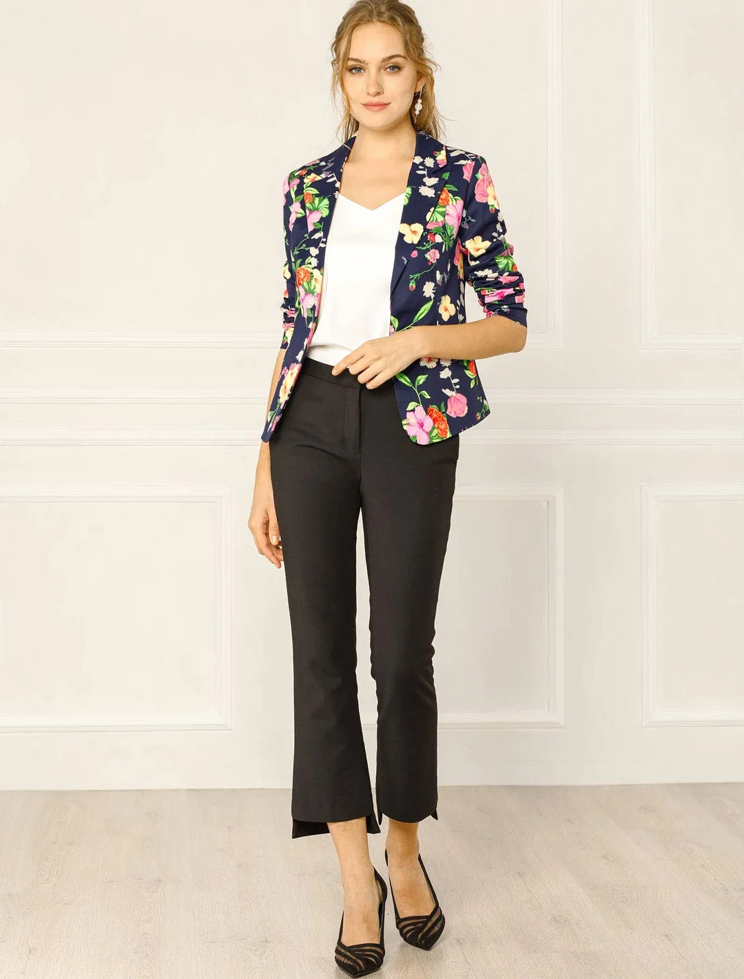 Allegra K Basic Coat Kobiety Basic Coat
