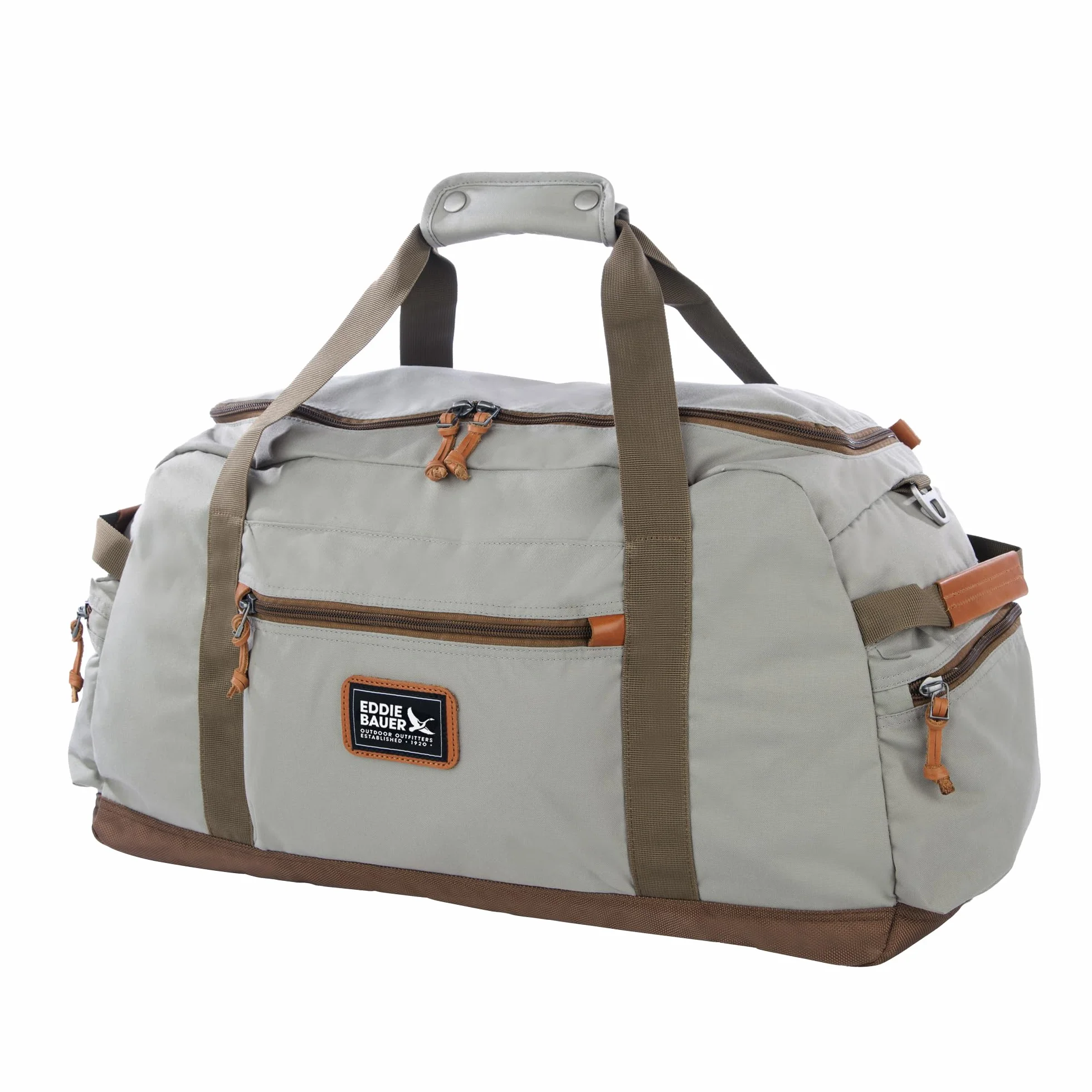 Eddie Bauer Bygone Duffel Weekend Travel | Lightweight | Rugged Polyester/Nylon | U-Shaped Main Compartment, Heather Grey, 45L