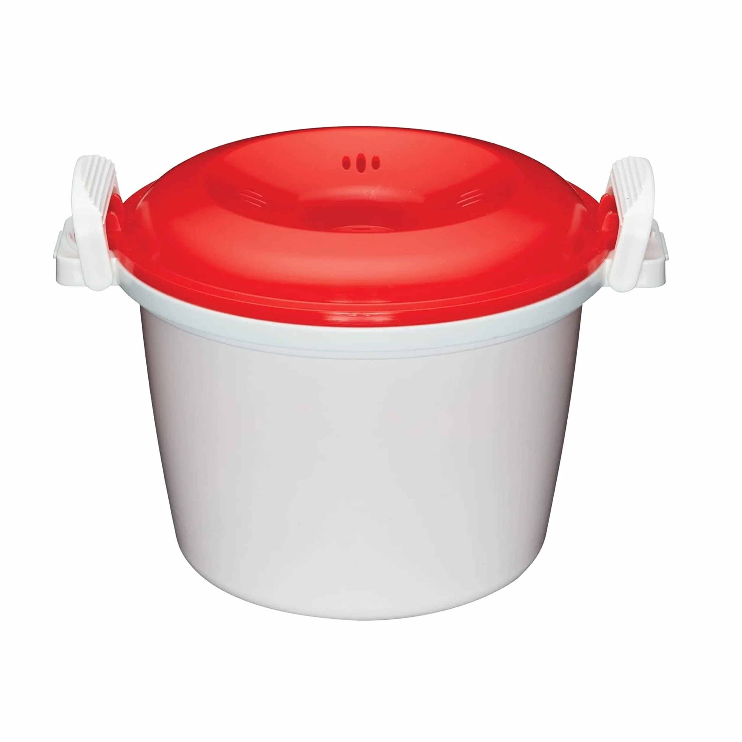 KitchenCraft Ryżowar do Mikrofalówki, Plastik bez BPA, 1,5 Litra - Kolor Biały/Czerwony