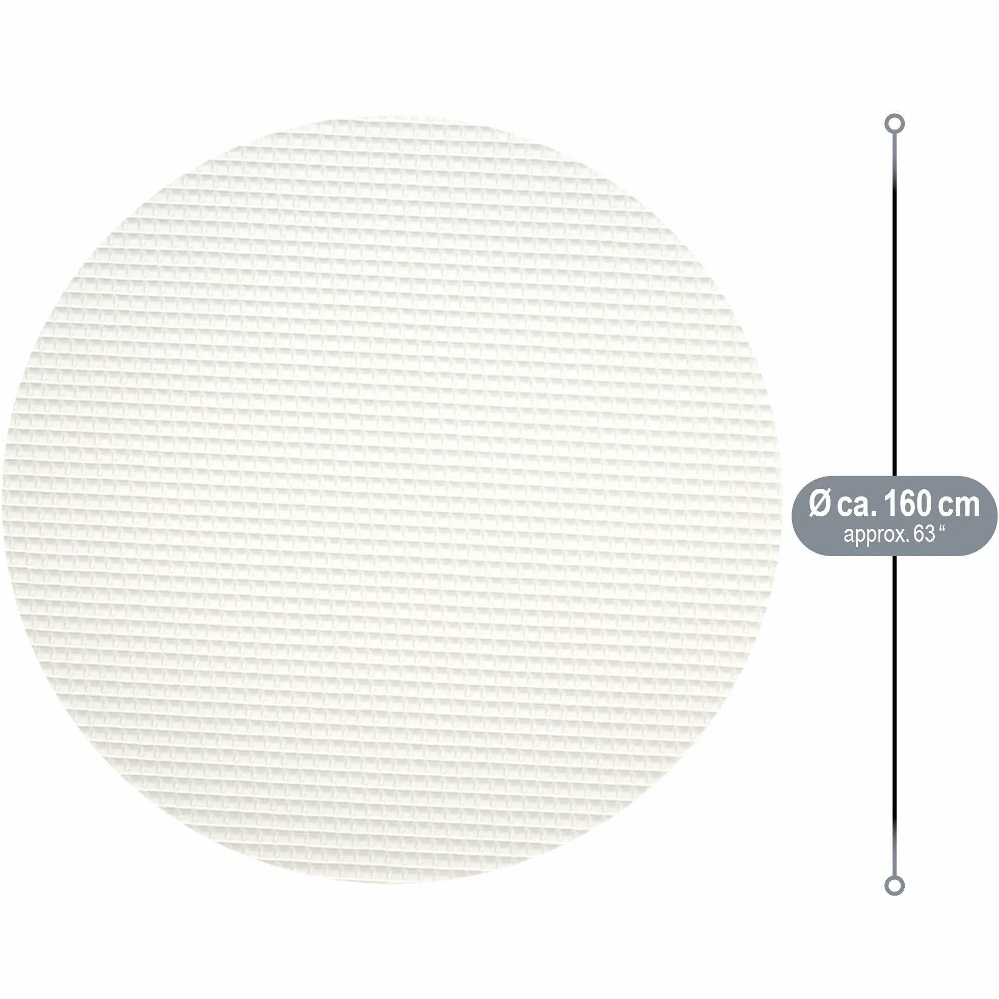 COM-FOUR® mata antyposlizgowa do dywanów, tapicerki, obrusów - podklad pod dywan Ø 160 cm - ogranicznik dywanu - mata antyposlizgowa samoprzylepna w kolorze bialym - mata