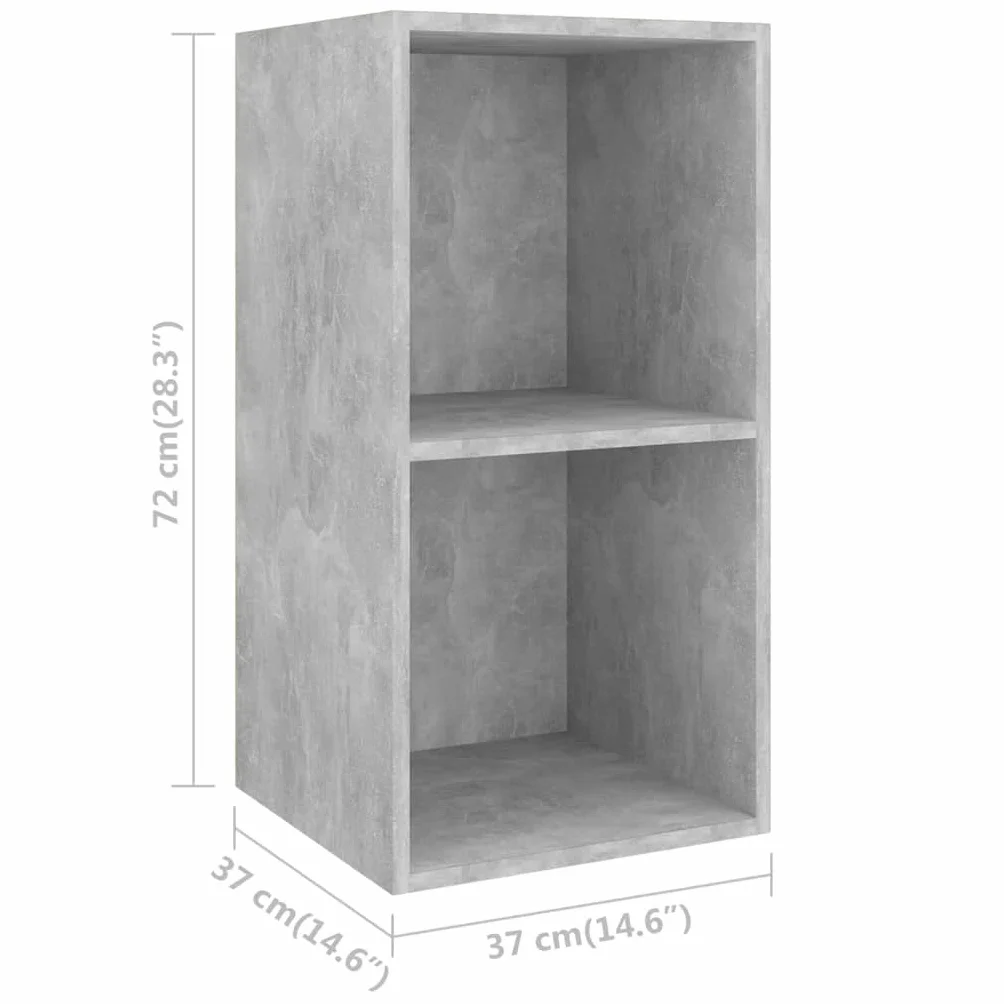 vidaXL Wisząca szafka pod TV, szarość betonu, 37x37x72 cm
