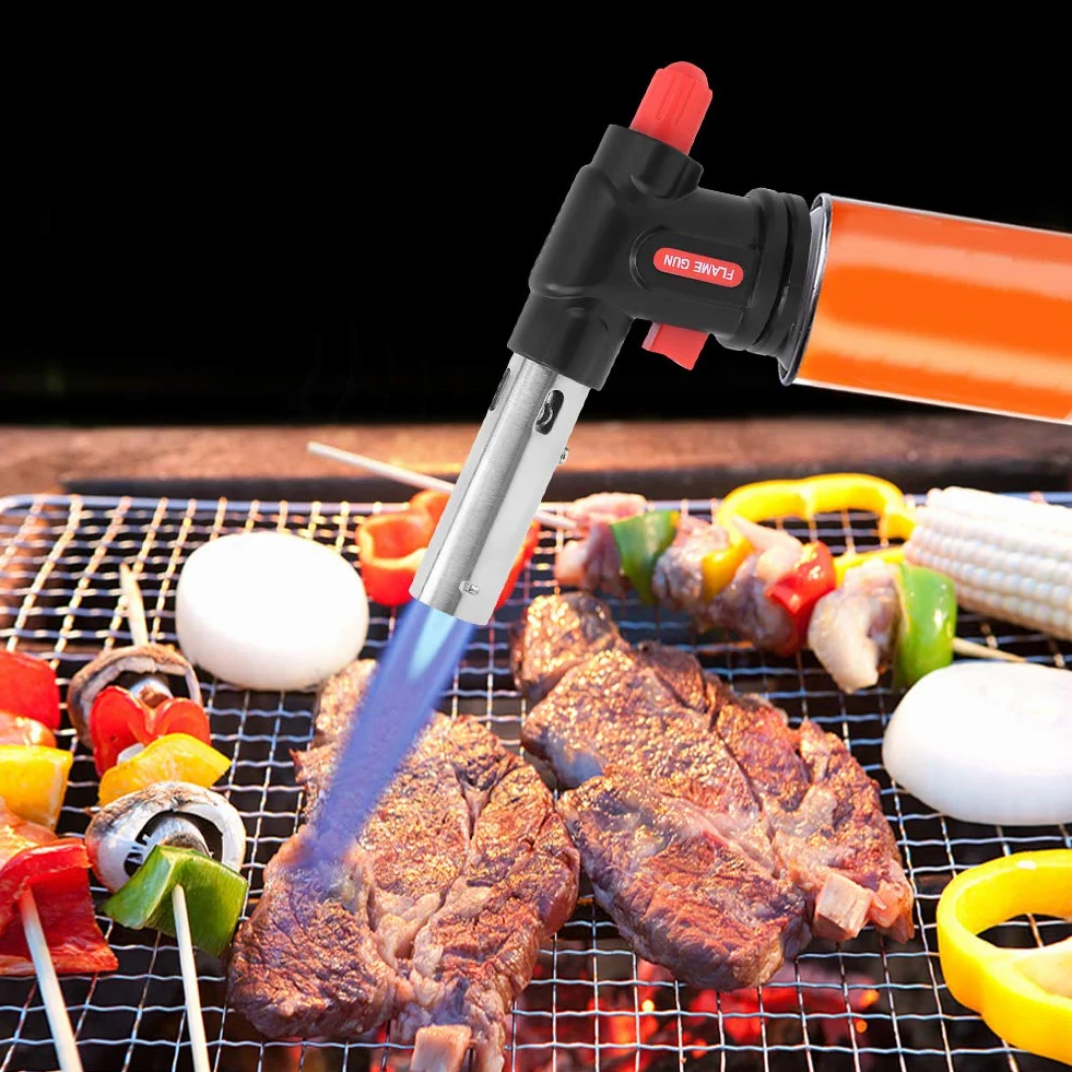 Palnik kuchenny, regulowany pistolet natryskowy, elektroniczny pistolet do spawania, zapłonu, do użytku na zewnątrz i w kuchni, gotowania, pieczenia, 1300 ℃