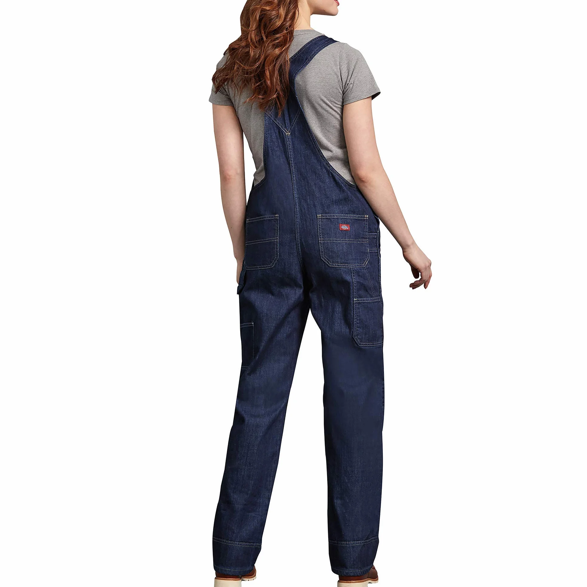 Dickies Damskie ogrodniczki jeansowe z dżinsu, niebieski, mosiądz
