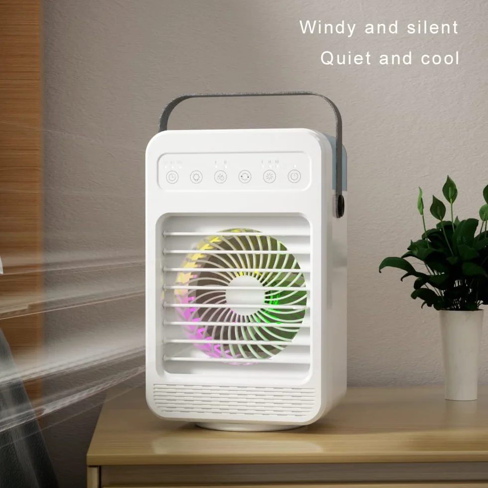 Osobisty klimatyzator 4 w 1 wentylator oscylacyjny nawilżacz 600 ml przenośny mini chłodzący
