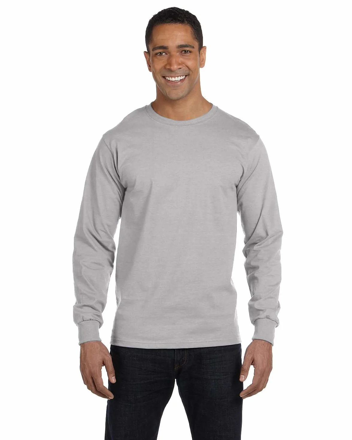 Hanes Koszula Mężczyźni Essentials Long-sleeve T-shirt, Crewneck Cotton T-shirts for Men, 2-pack (2 w zestawie)