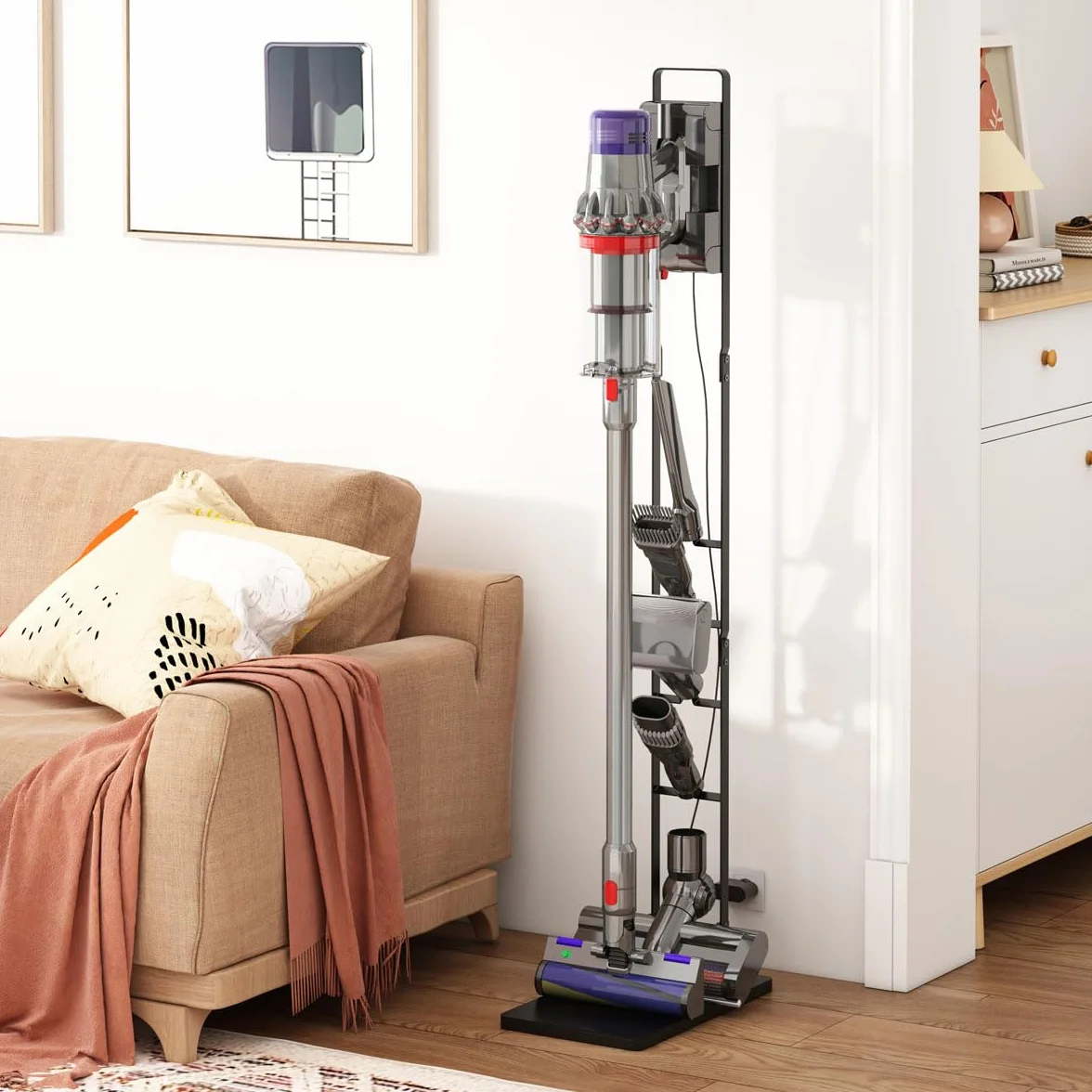 Foho Stojak do Dyson Gen5 V15 V12 V11 V10 V8 V7 V6, DC30-DC74, Odkurzacza Wolnostojący Metalowy Uchwyt z Bazą, Kompatybilny z Akcesoriami, Bez Wiercenia, Oszczędność Miejsca