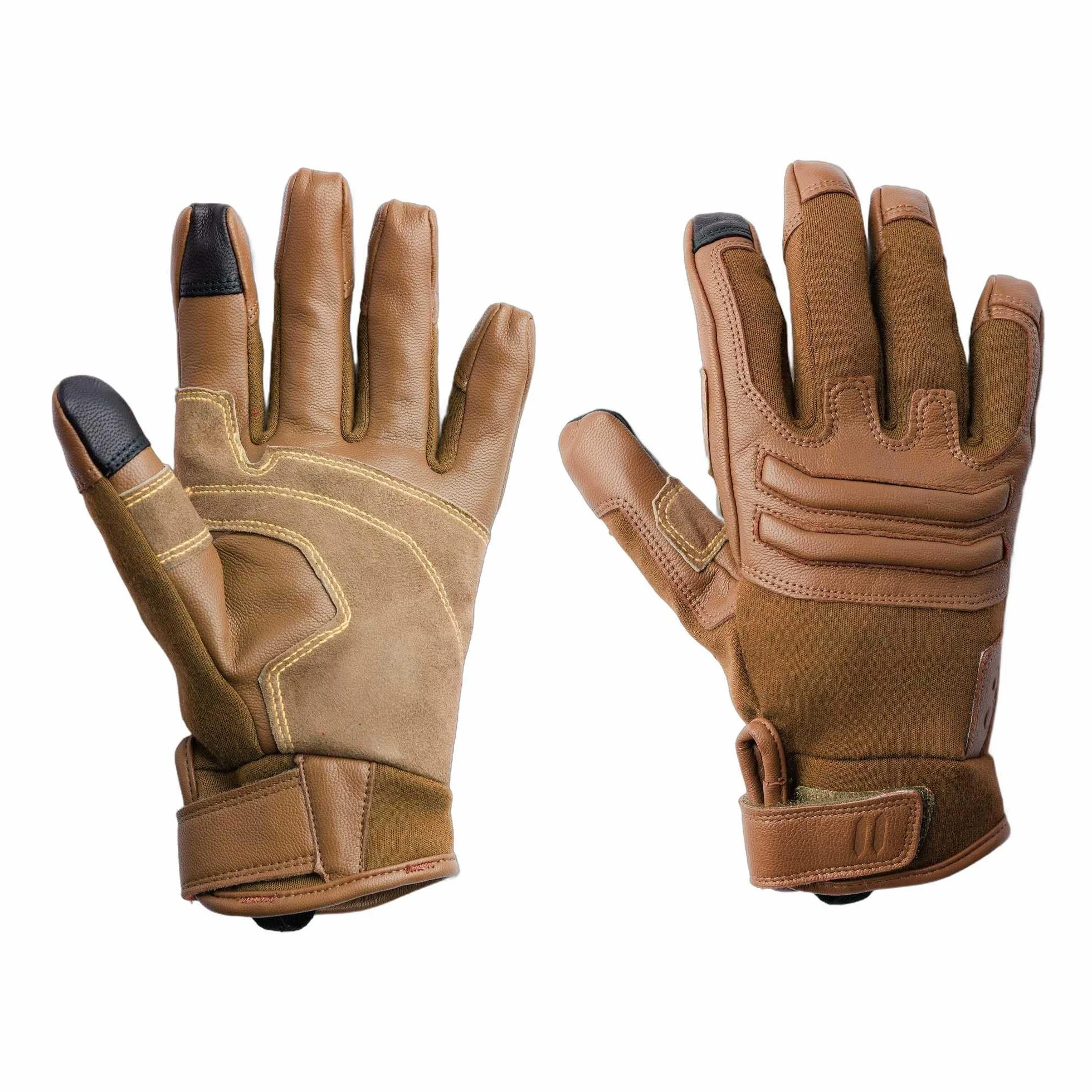Outdoor Research Ironsight II FR rękawice taktyczne, trudnopalne rękawice taktyczne, Nomex i kevlar, skórzana powierzchnia dłoni, palce do ekranu dotykowego, Coyote, XL