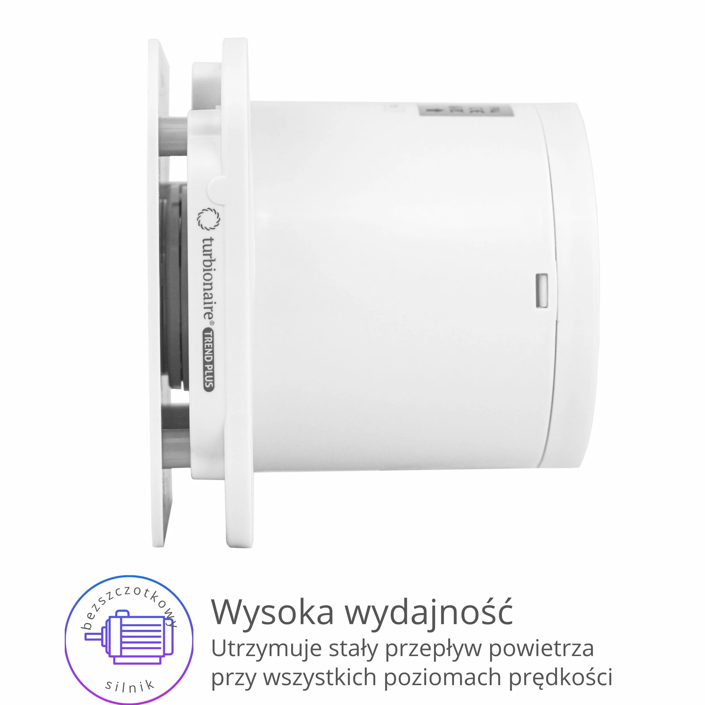 Turbionaire Trend Plus 100 WM – Wielofunkcyjny Wentylator Łazienkowy z Pilotem, Silnik DC Brushless, 7 Prędkości + Tryb Boost, Timer, Zawór Zwrotny, 85 m³/h, Cichy, Ø100 mm, Gwarancja 3