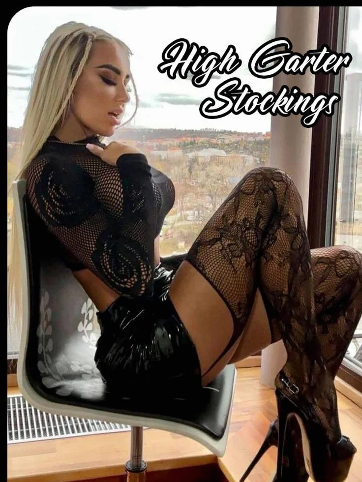 Buitifo Woman Thigh High Garter Stockings Patterned Tights Fishnet Pantyhose (Black ZHua,M)