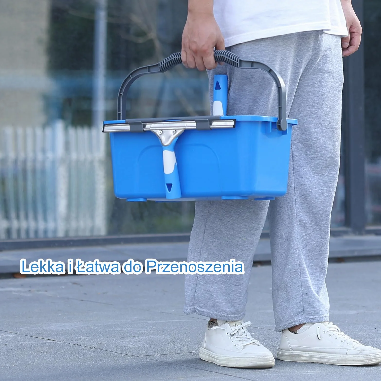 Mitclear Profesjonalny Zestaw do Czyszczenia Okien – Wiadro 12L, Ściągaczka Silikonowa 35cm, Ściągaczka z Mikrofibry i Ściereczka do Szyb, Uniwersalny do Użycia Domowego i Komercyjnego