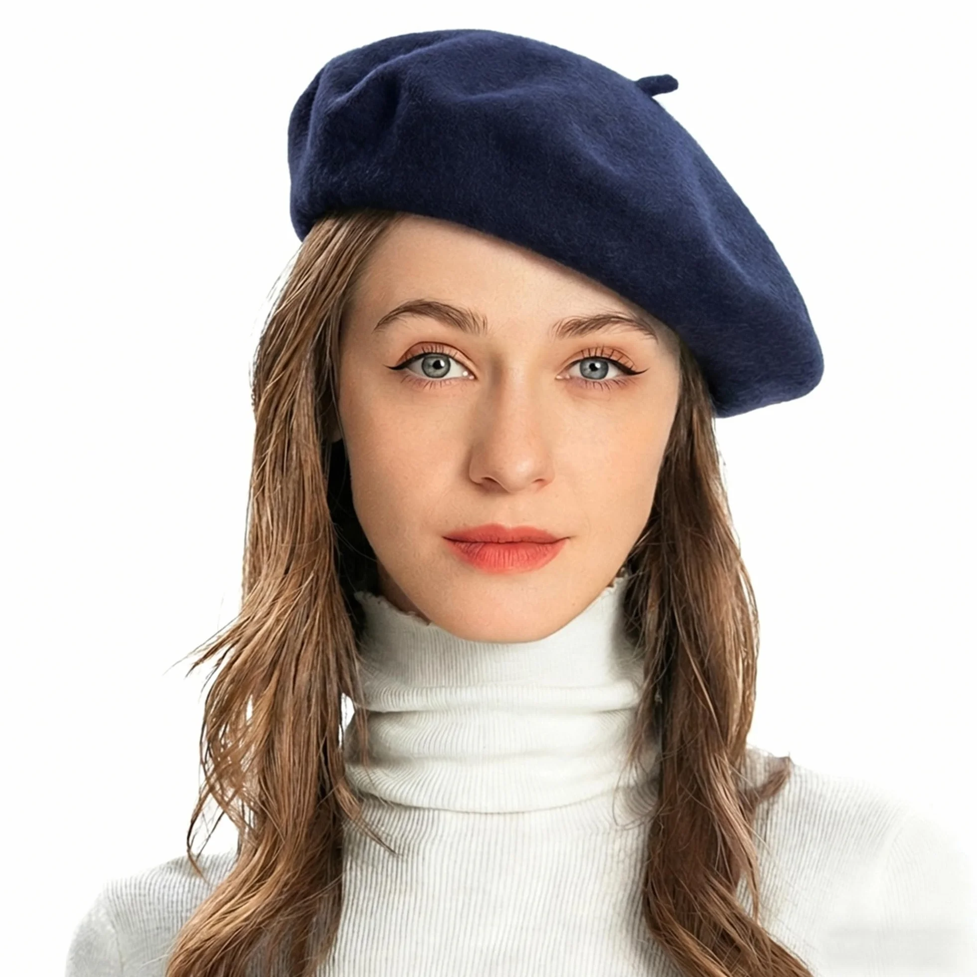 ZLYC Damski klasyczny beret w stylu francuskiego artysty, granatowy, jeden rozmiar
