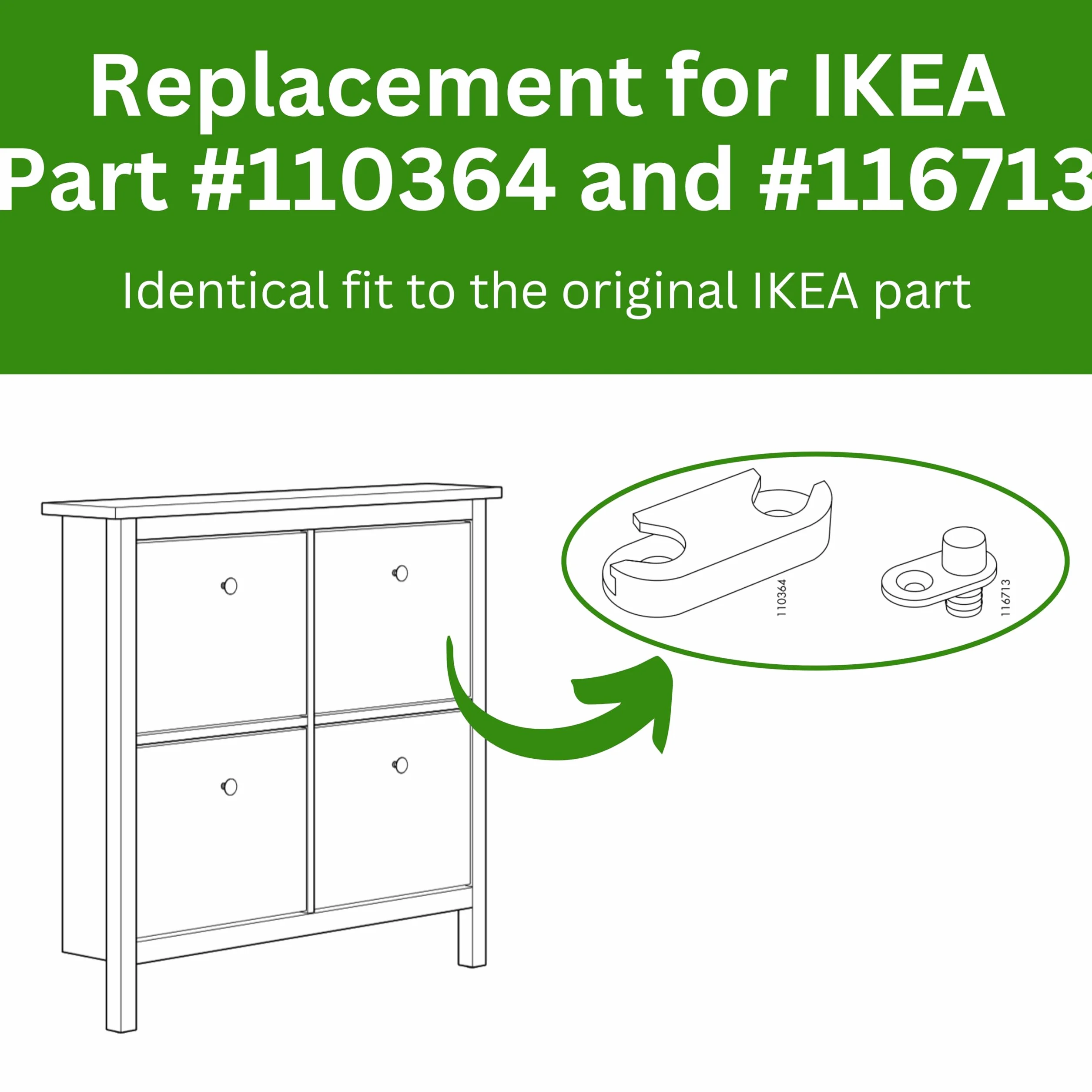 IKEA HEMNES Części zamienne do szafki na buty #110364 #116713 4 sztuki