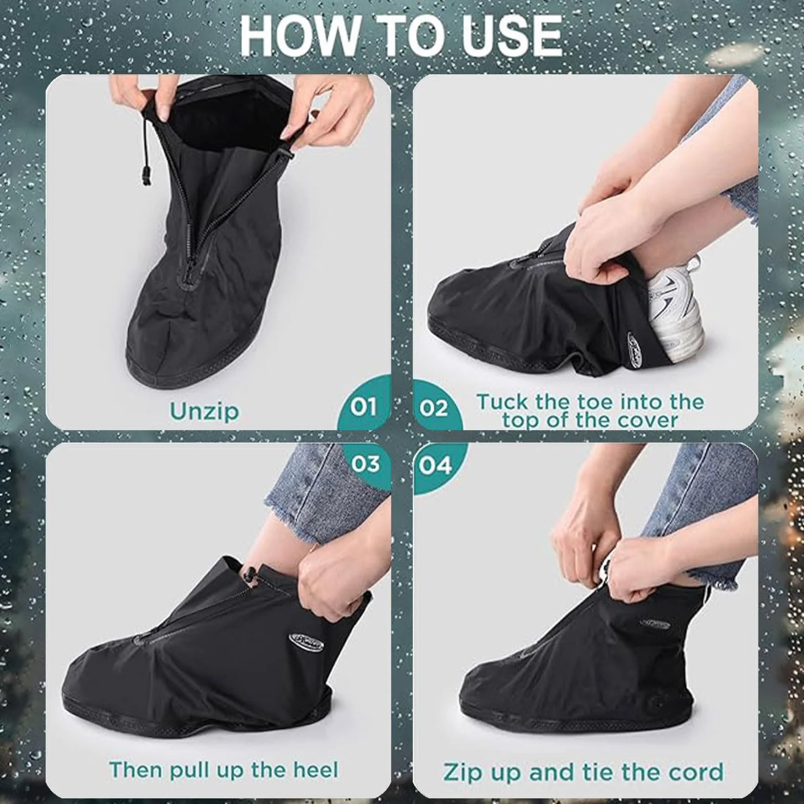 Wodoszczelne ochraniacze na buty rowerowe, ochraniacze na buty, wodoszczelne, odblaskowe, przeciwdeszczowe, wodoodporne ochraniacze na buty rowerowe, unisex, pokrowiec na deszczowe dni na świeżym
