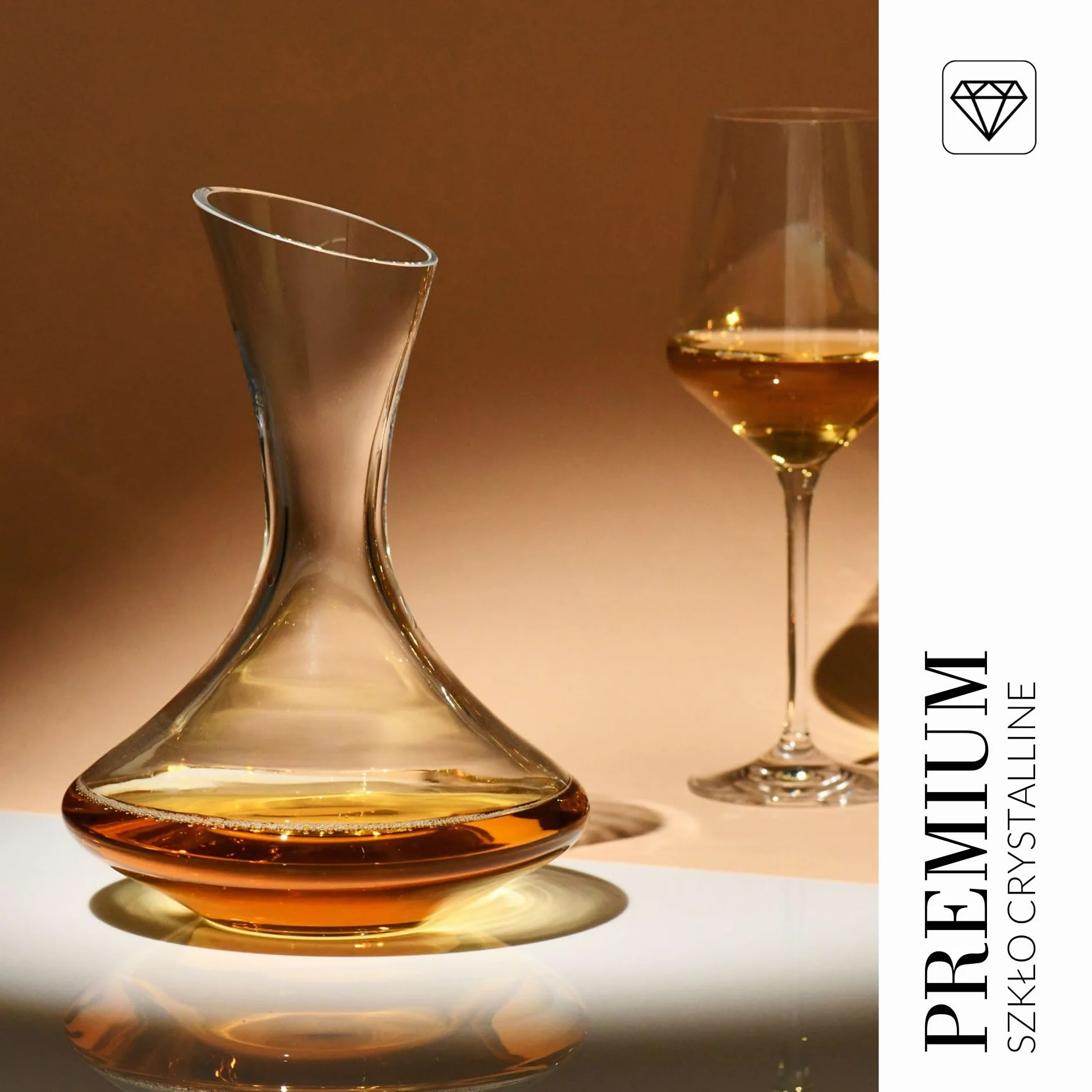 Karafka do wina 750 ML Krystaliczne szkło Bezołowiowa Ręcznie wykonana KROSNO