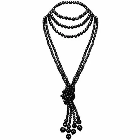 BABEYOND Gatsby długi węzeł perłowy naszyjnik lata 20. Flapper imitacja pereł naszyjnik, 150 cm x 1 + 124.5 cm x 2