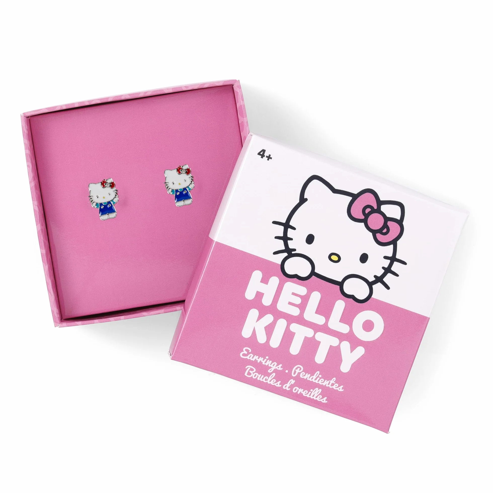 Kolczyki sztyfty Hello Kitty Girls ze srebra wysokiej próby, Jeden rozmiar, Srebro szterlingowe, Bez kamieni szlachetnych