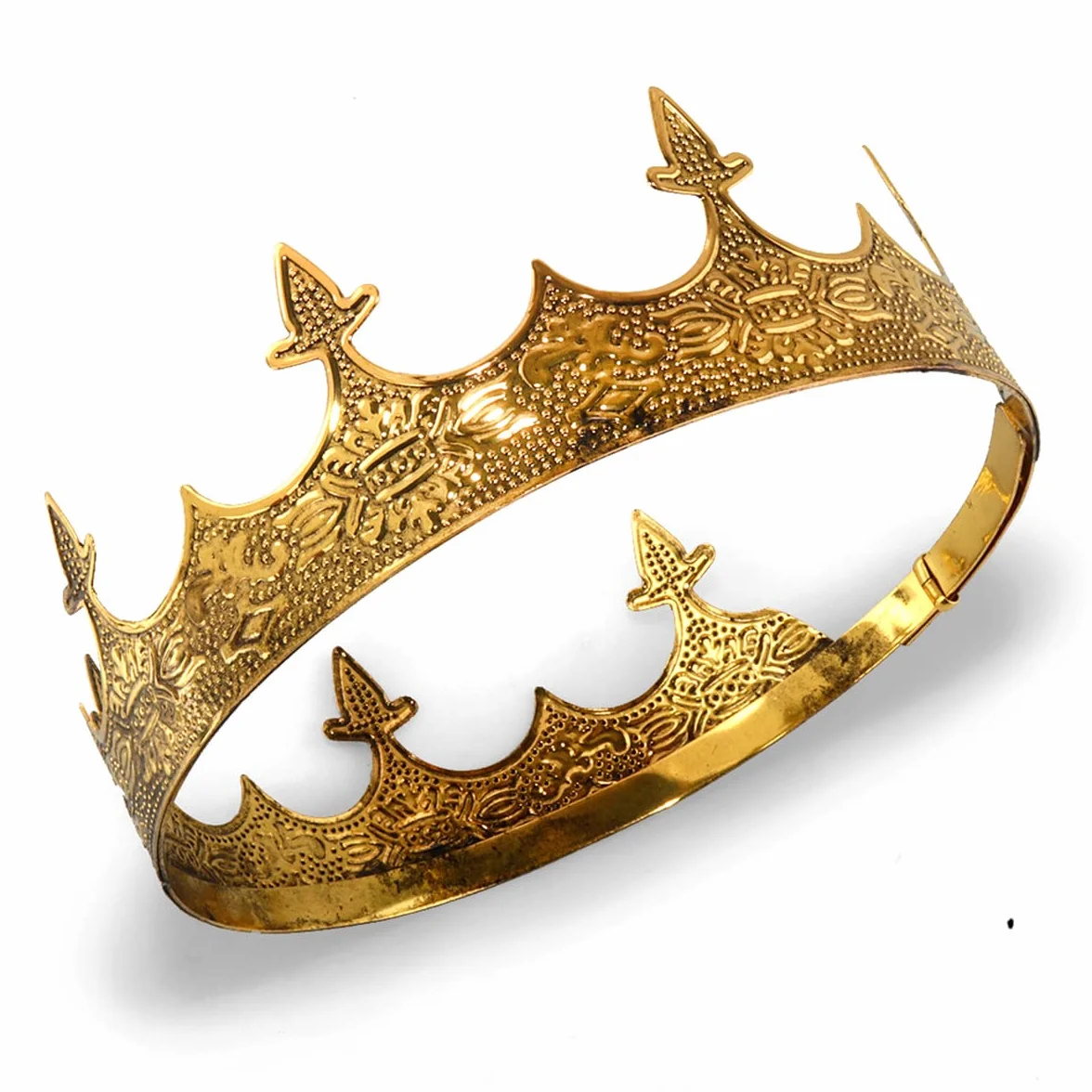 Korona Biżuteria do włosów Królewski Król Diadem Mężczyźni Metal Big Tiaras Na Halloween Kostium (Ciemne Złoto)