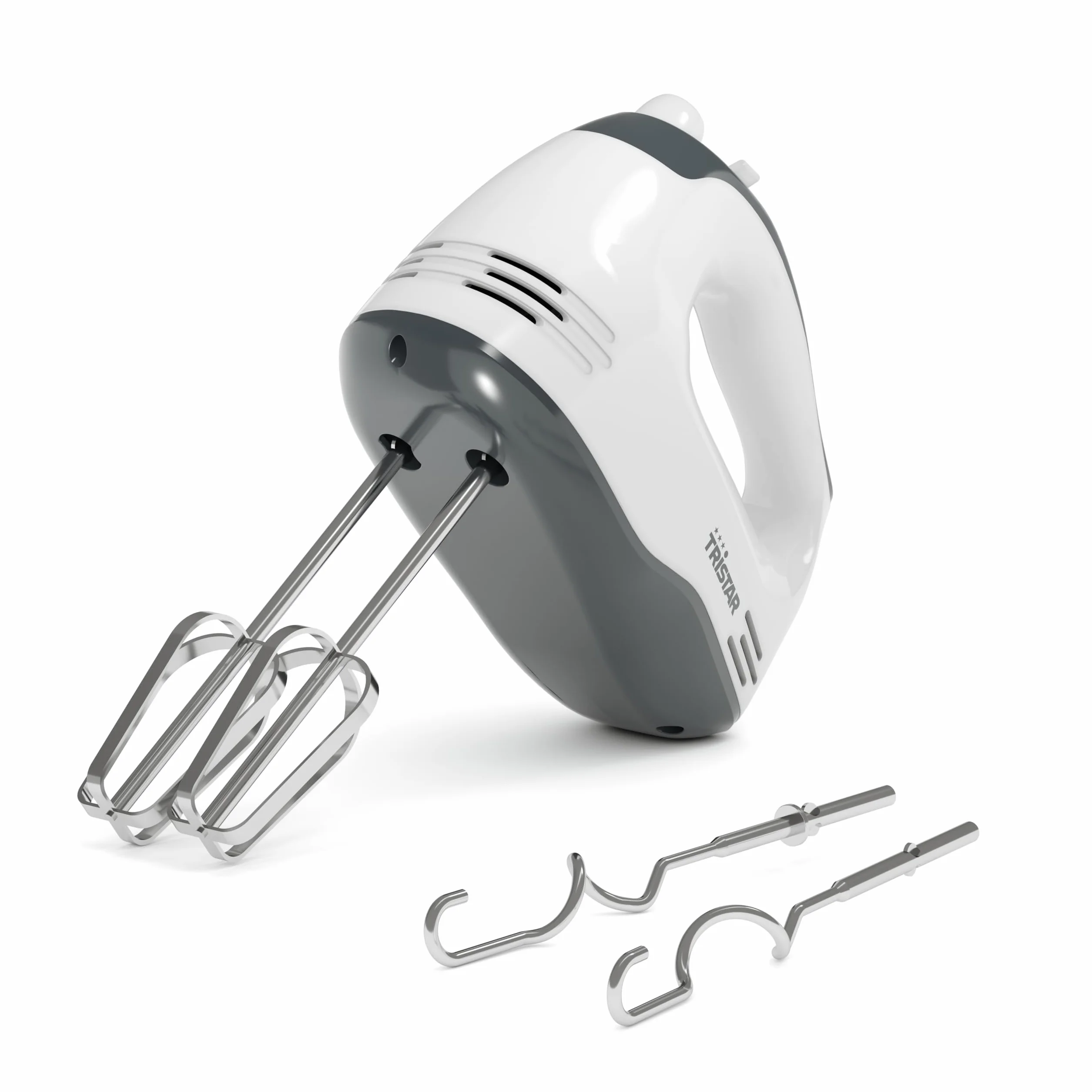 Tristar Batidora manual, 5 Velocidades Ajustables, 200 W, Diseño Ergonómico, Accesorios de Acero Inoxidable, Piezas Aptas para Lavavajillas, BPA Free, Compacta y Fácil de Usar, MX-4203