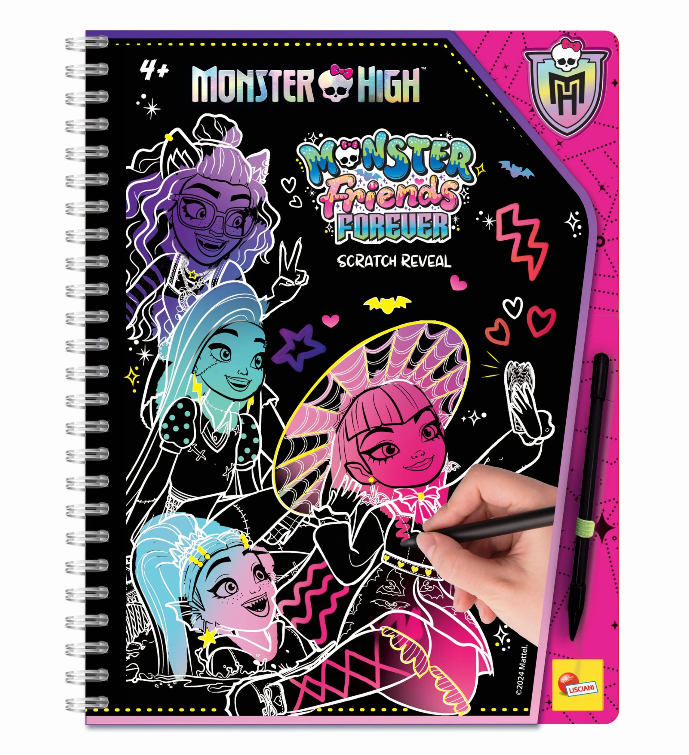 Monster High Scratch Reveal Sketch Book Ediz. a Colori a Spirale Con Penna