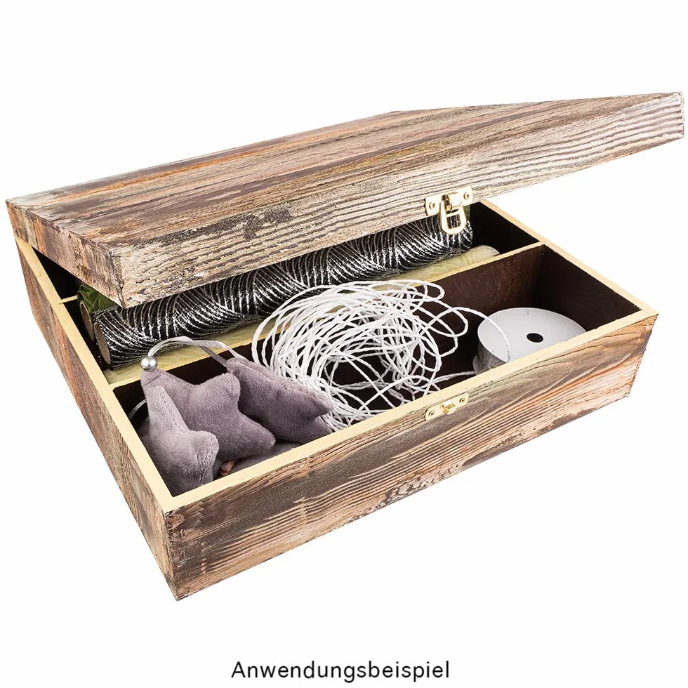 Drewniane pudełko na wino 3 przegródki 35x30x10 cm złote metalowe zamknięcie DIY