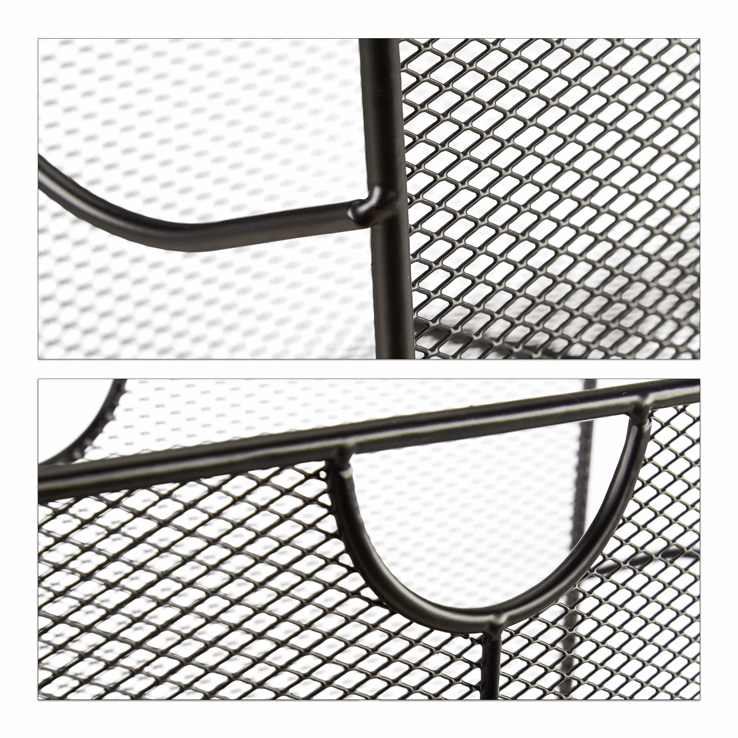 Relaxdays Stojak na gazety Mesh metalowy 27 x 39 x 17 cm czarny