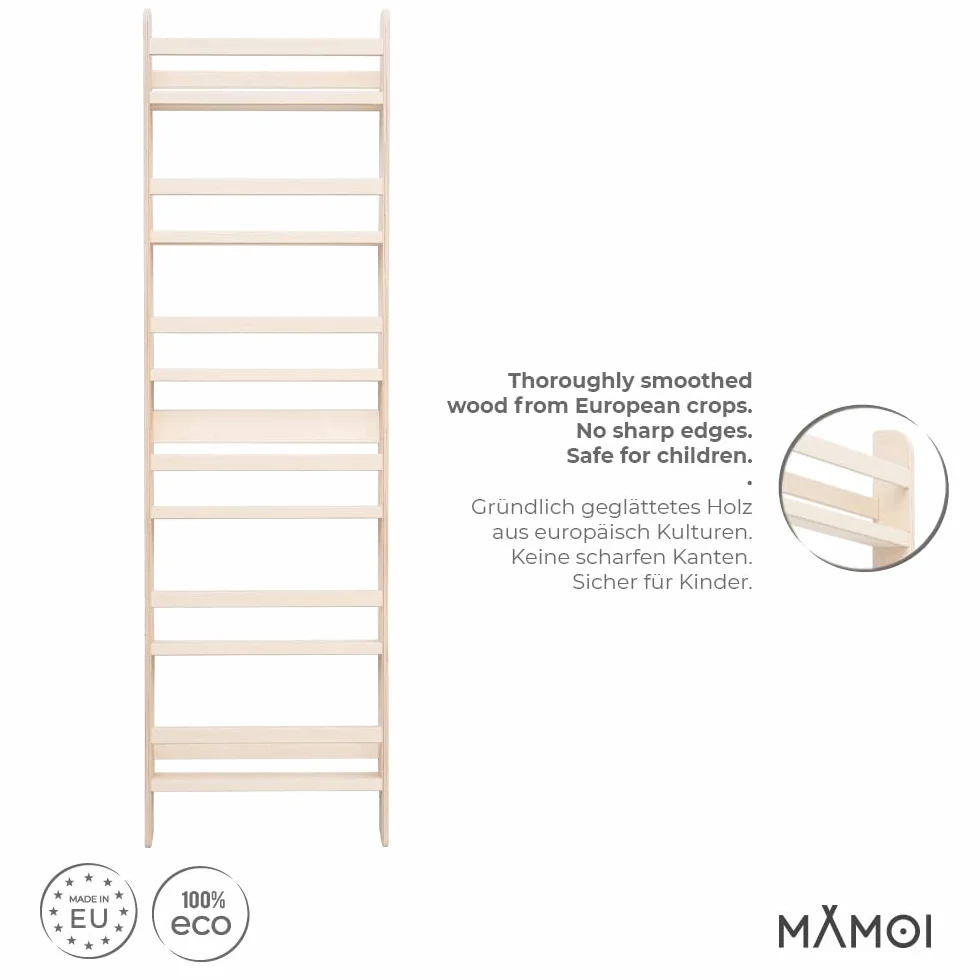 MAMOI® Regał na książki dla dzieci z płyty drewnianej warstwowej – skrzynia na książki, regał na książki dla dzieci, półka na książki do pokoju dziecięcego, ławka na książki
