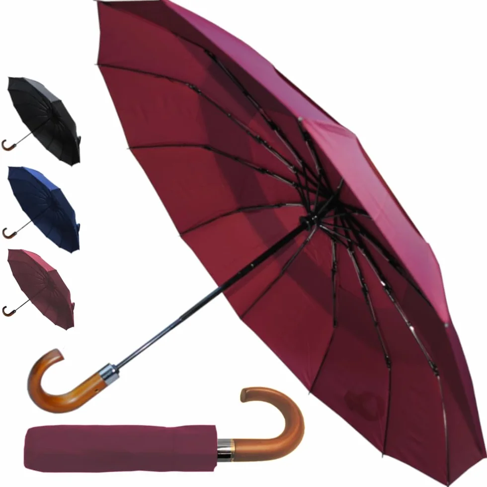 COLLAR AND CUFFS LONDON - Rzadki kompaktowy parasol z 12 żebrami, 4 dodatkowe dla wytrzymałości - 80 km/h mocna wzmocniona wiatroszczelna rama z włókna szklanego - wentylowany baldachim - automatyczne