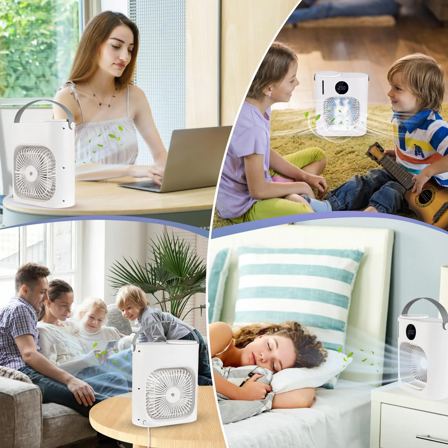 Mobilny klimatyzator 4 w 1 z chłodną mgiełką 900 ml przenośny mini wentylator USB 3 prędkości 7 kolorów światła
