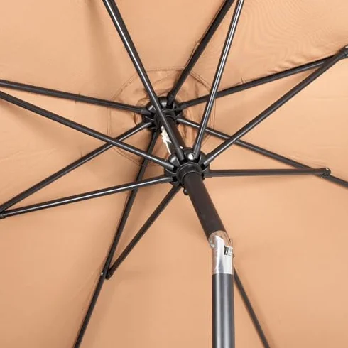 Parasol tarasowy przesunięty - Parasol na zewnątrz do ogrodu przy basenie pokładu trawnika - Przenośny parasol plażowy z UPF50+ ochrona przed przyciskiem nachyleniem i korbem ułatwiającym użytkowanie