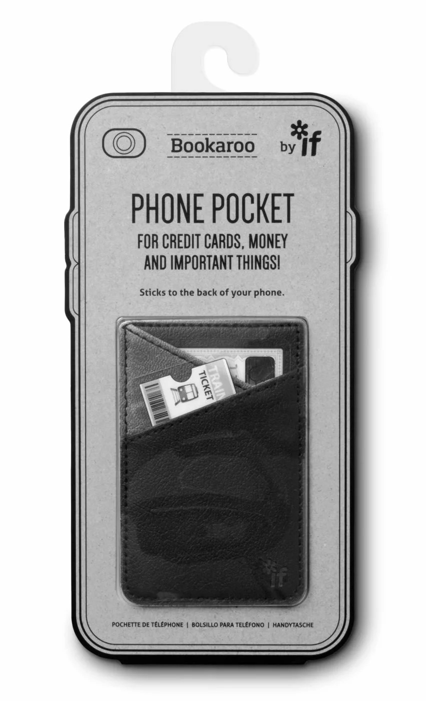 If Bookaroo Phone Pocket, Accessory Credit Card Case, 10 cm, Black