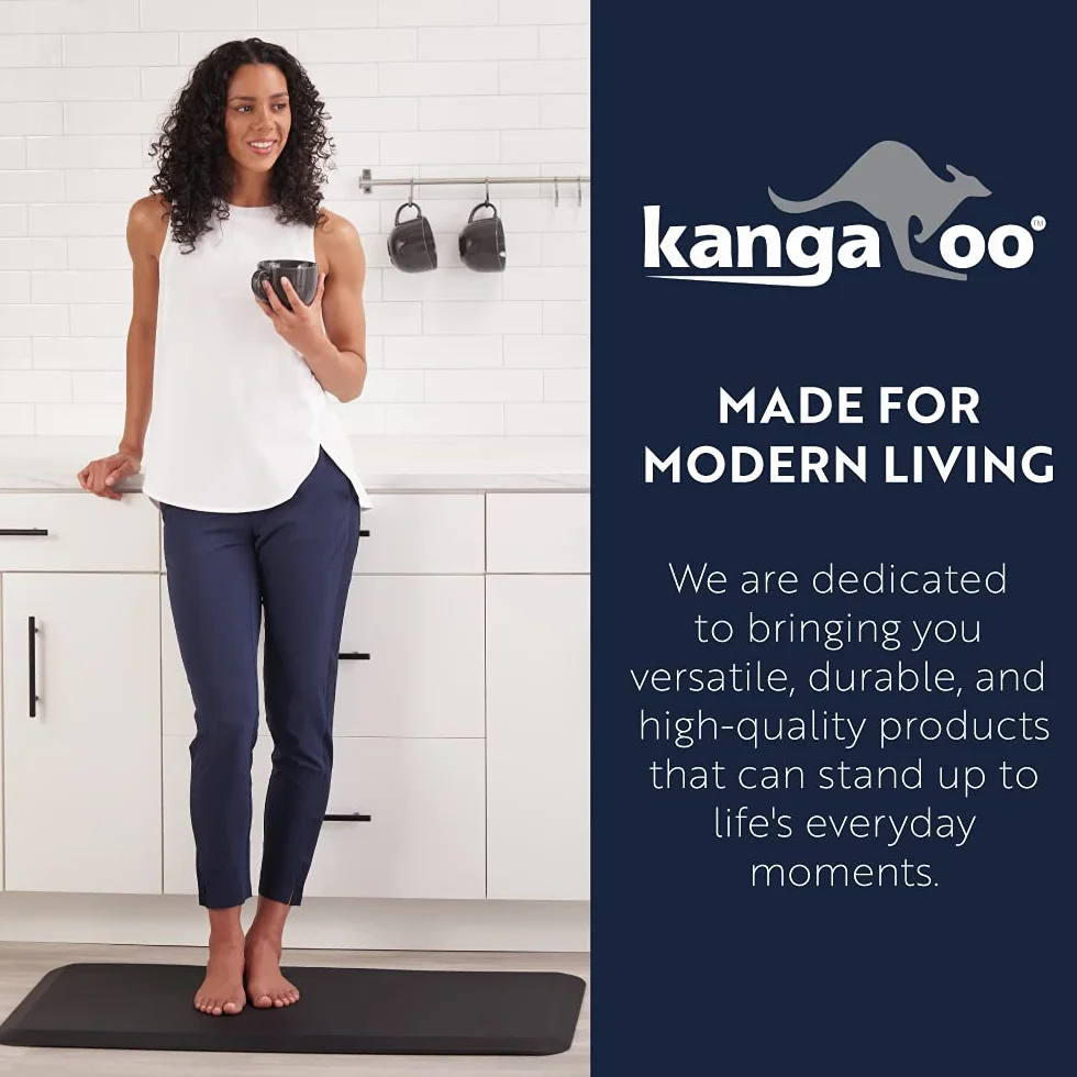 Kangaroo Mata Antypoślizgowa Kuchenna Ergonomiczna Podkładka Podłogowa 39x20 Czarna