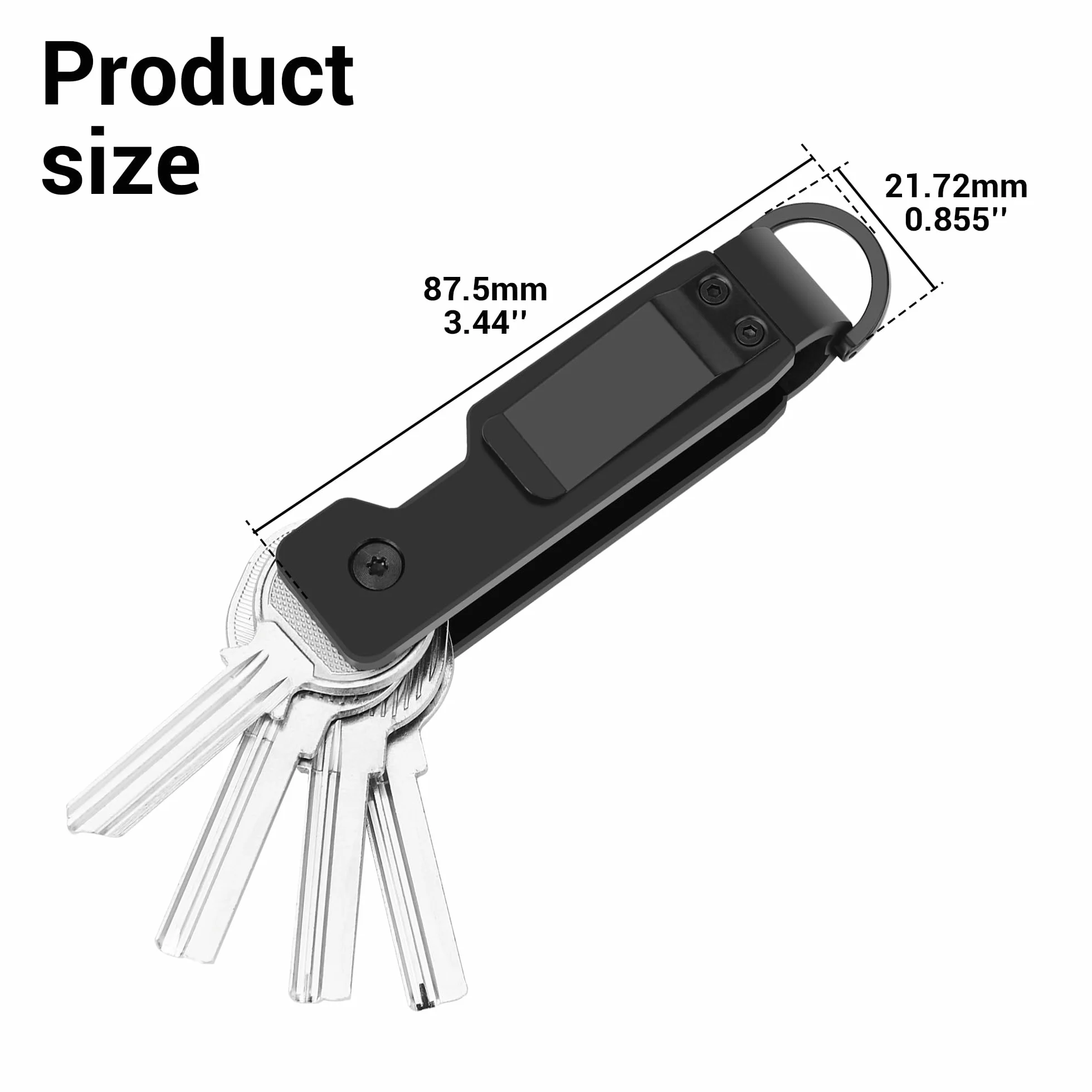 Uchwyt na klucze do pęku kluczy metalowy aluminiowy kompaktowy inteligentny organizer na klucze zabezpiecza 1-5 kluczy