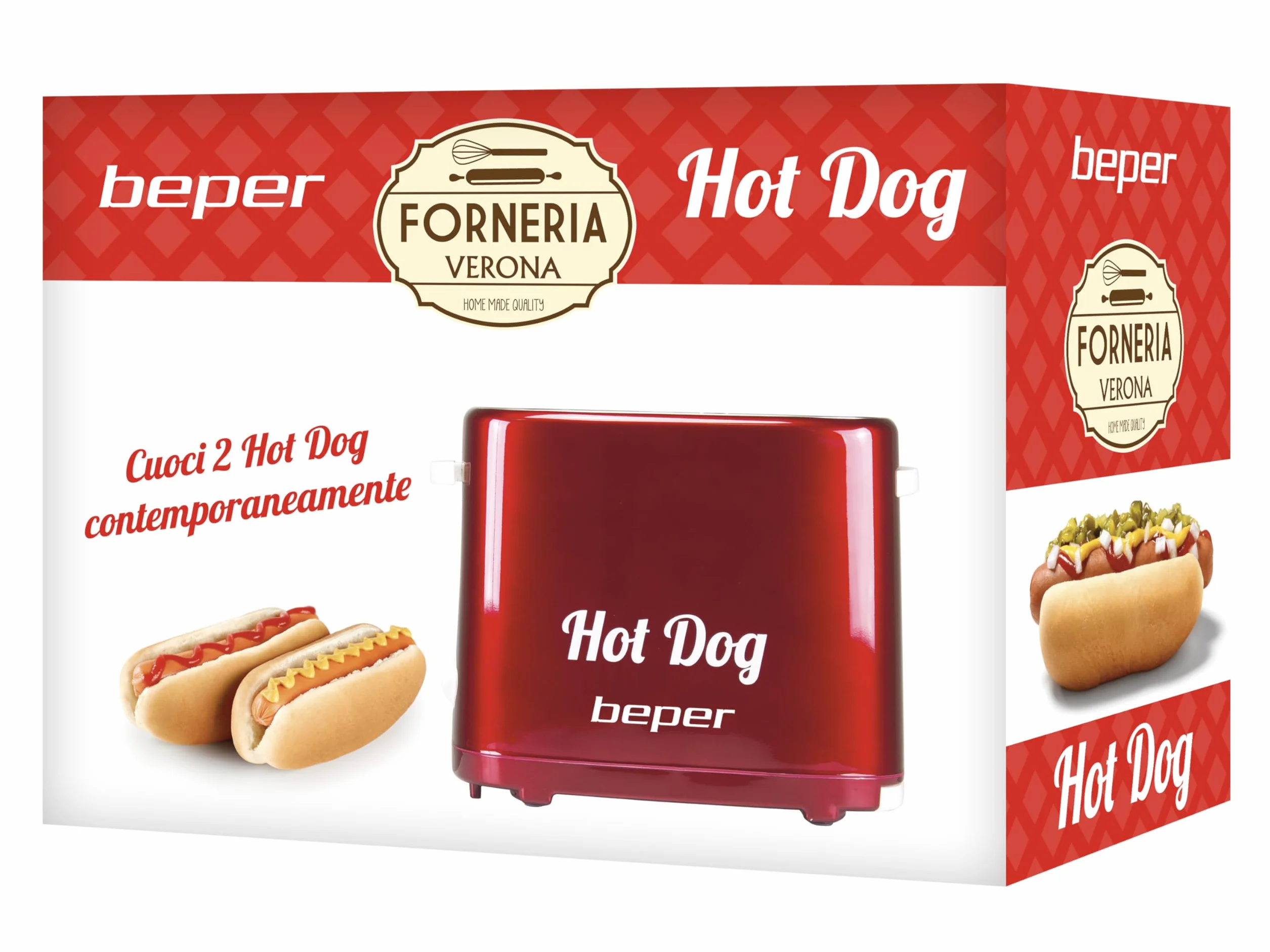 BEPER BT.150Y Maszyna do hot dogów 750 W czerwona