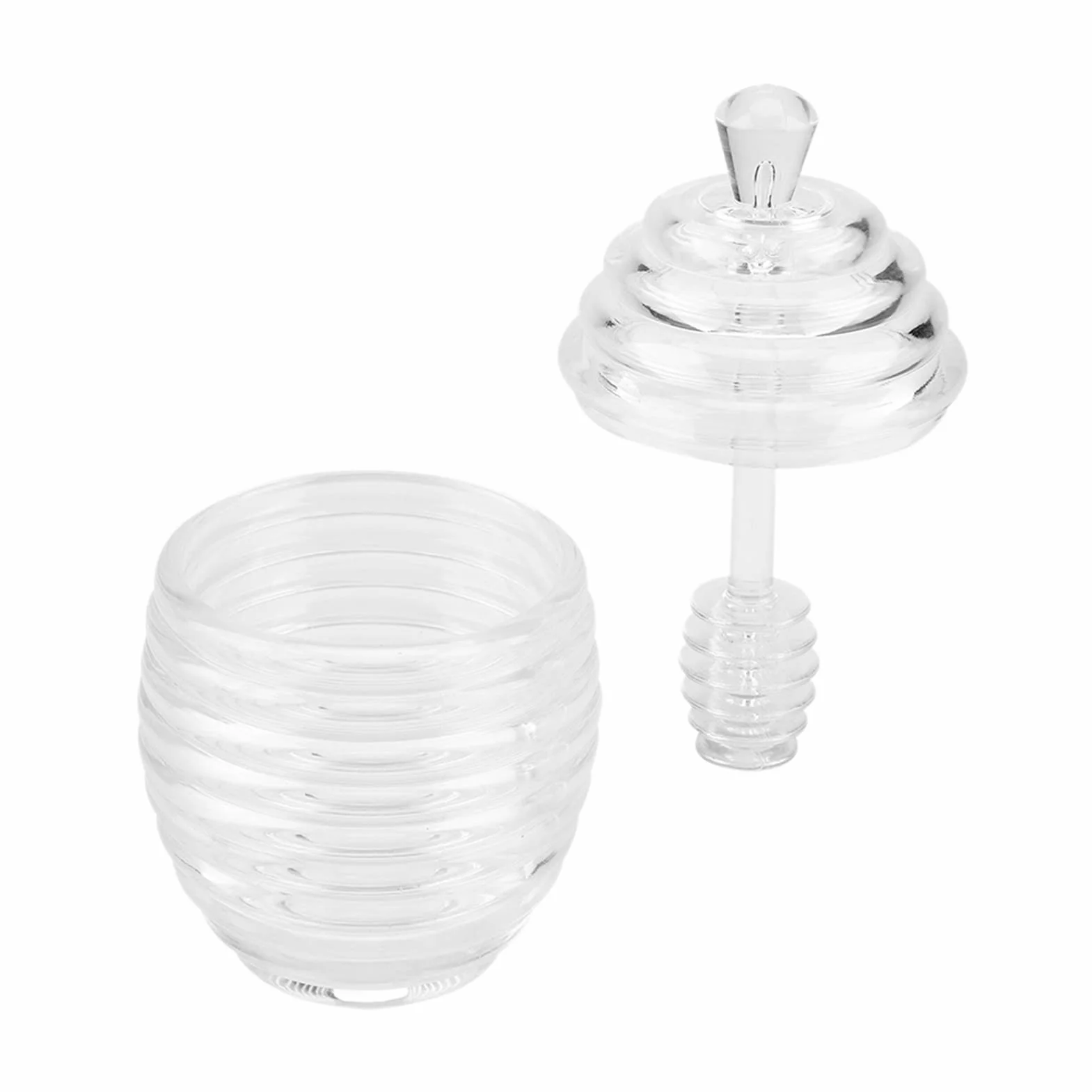 Szklany Słoik na Miód 265ml z Mieszadłem 9,3x14,3cm