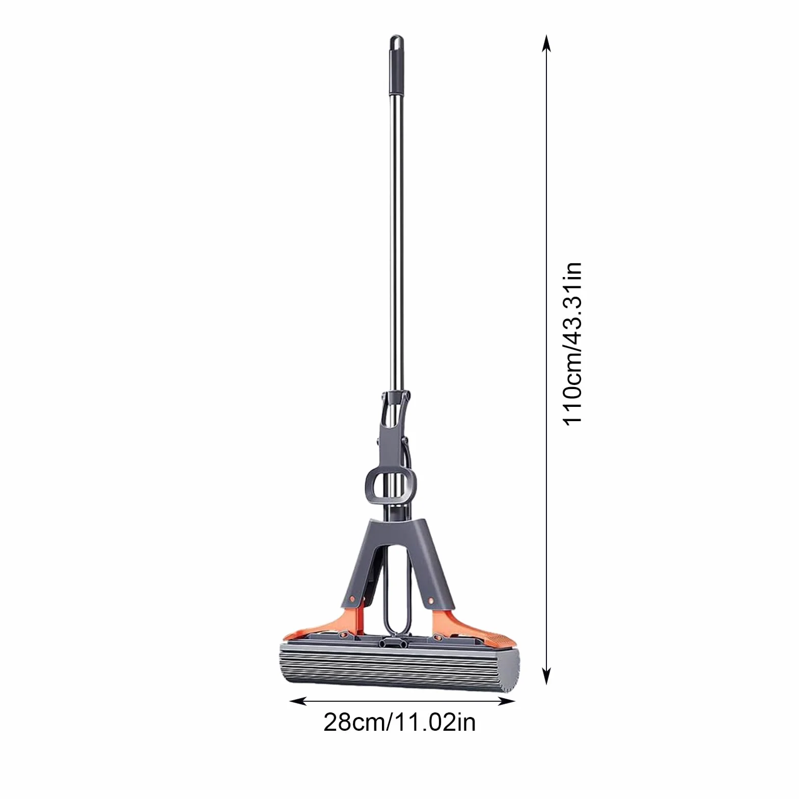 Mop z gąbką ze stali nierdzewnej 110 cm samonażysty z 2 gąbkami