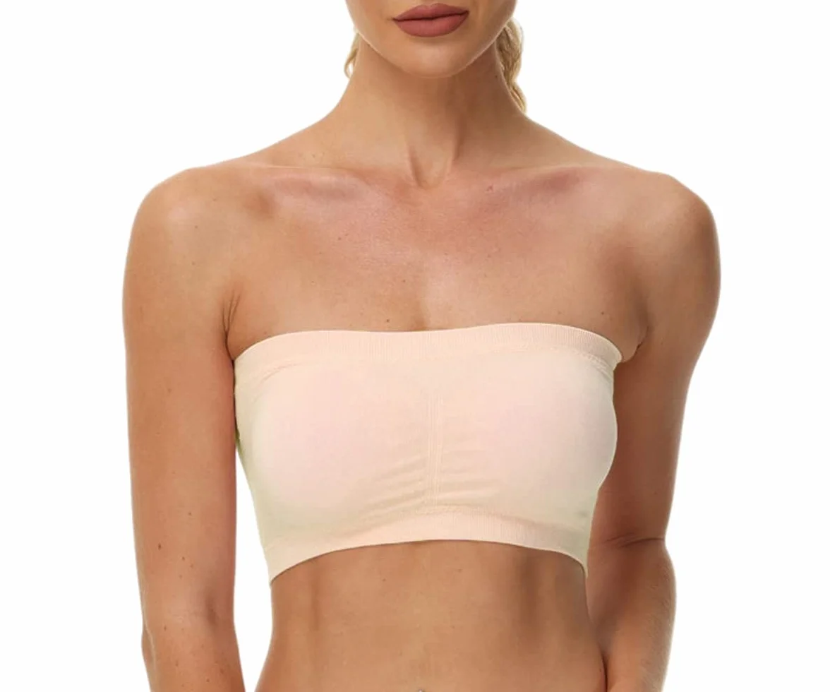 Zestaw damskich biustonoszy Bandeau Top, duże rozmiary, bez ramiączek, push-up, z wkładkami, 3 sztuki w opakowaniu