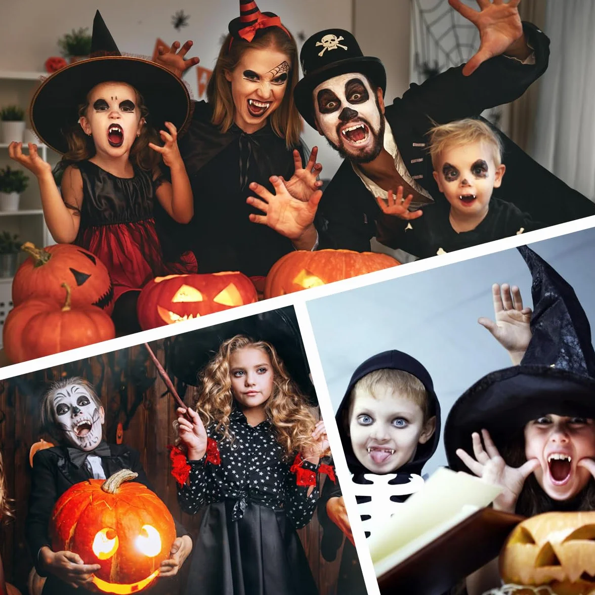 6 par zębów wampirów, 3 rozmiary akcesoriów wampirów z rurką do gryzienia, zęby wampira dla dzieci, odpowiednie na odgrywanie ról, imprezy halloweenowe (15,17,19 mm)