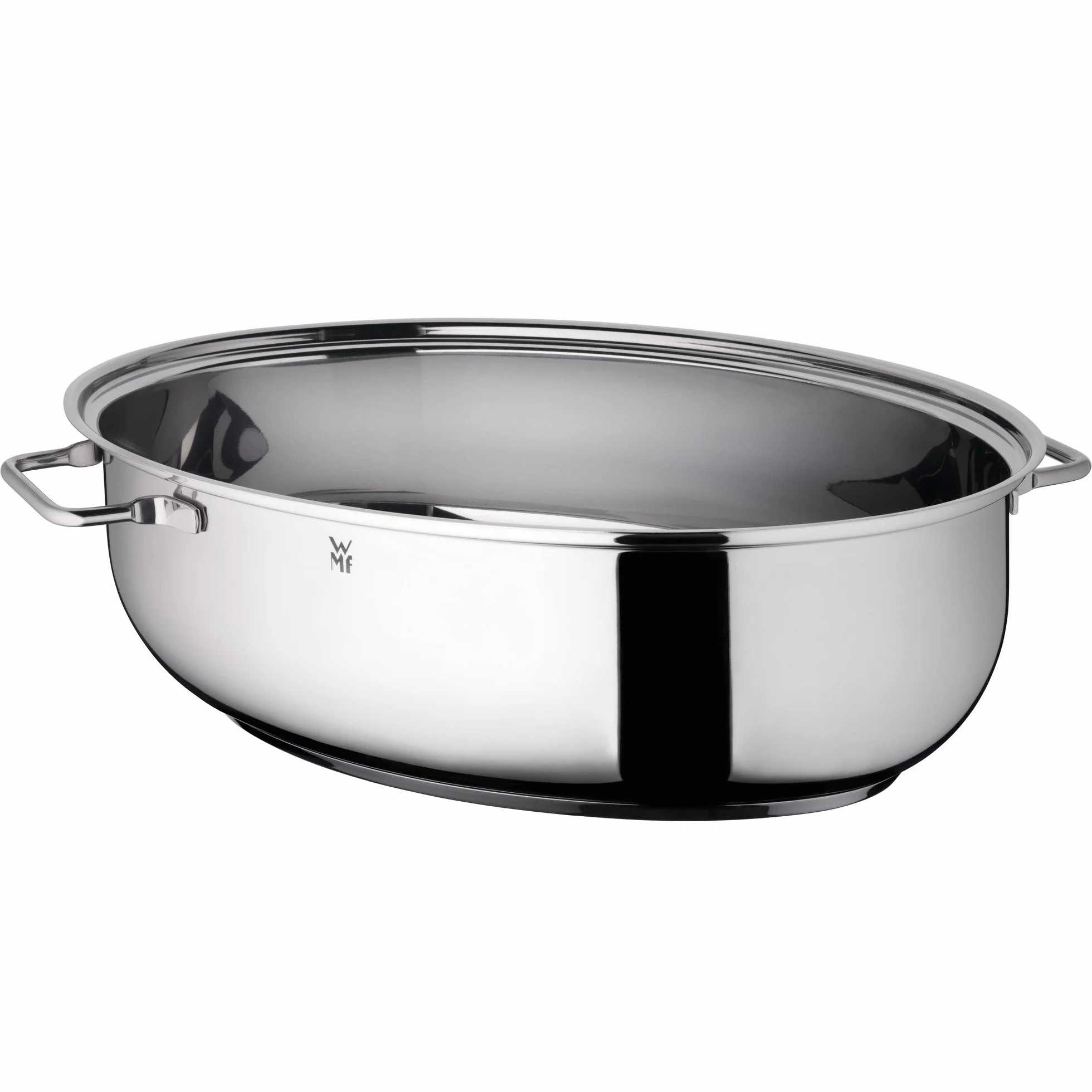 WMF Oval Roasting Dish with Thermometer, Glass Lid, Cromargan Stainless Steel, Induction, Dishwasher-Safe, 38 x 26 x 12 cm, 7.8 L