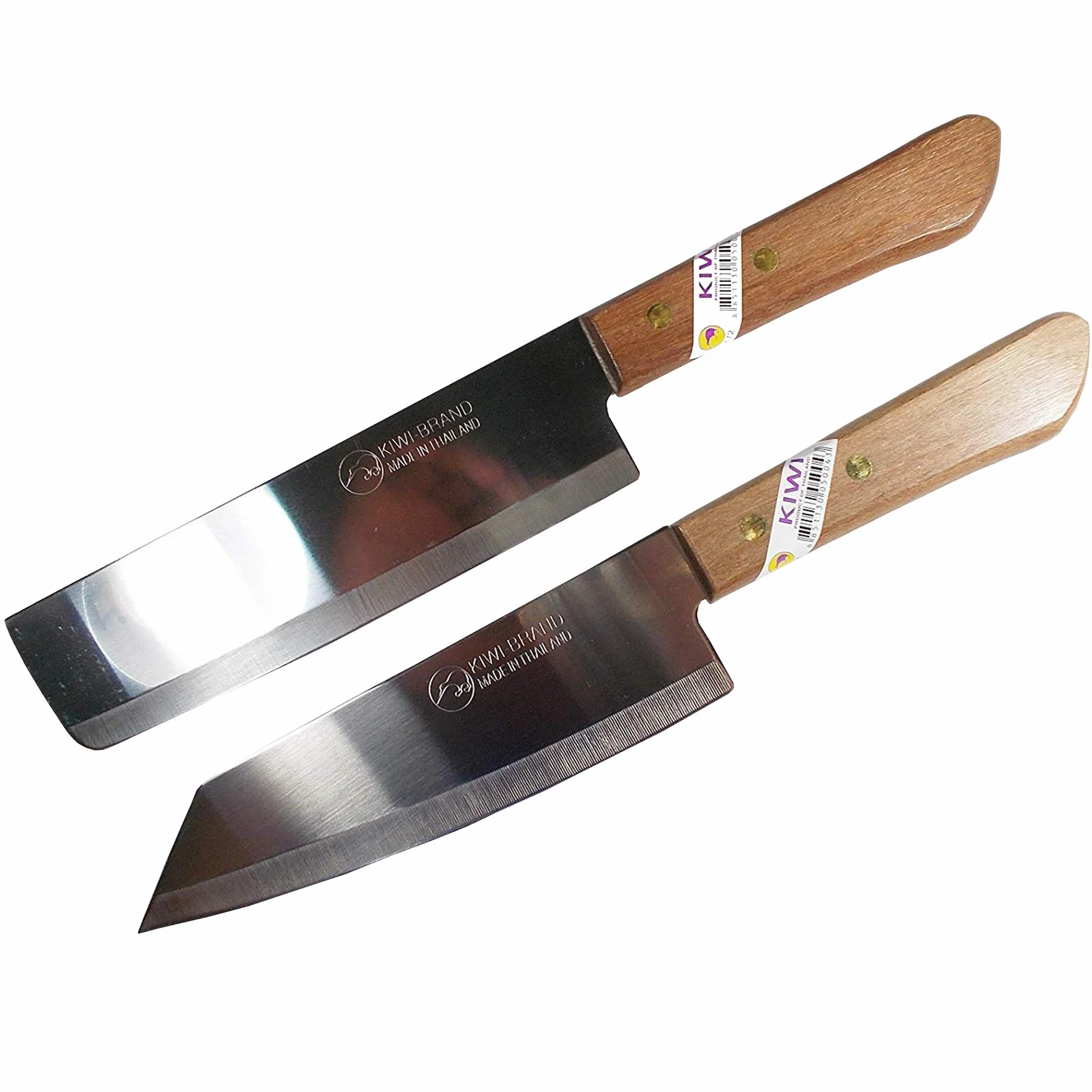 Kiwi Couteau de chef 16,5 cm Lot de 2 Lame en acier inoxydable Manche en bois