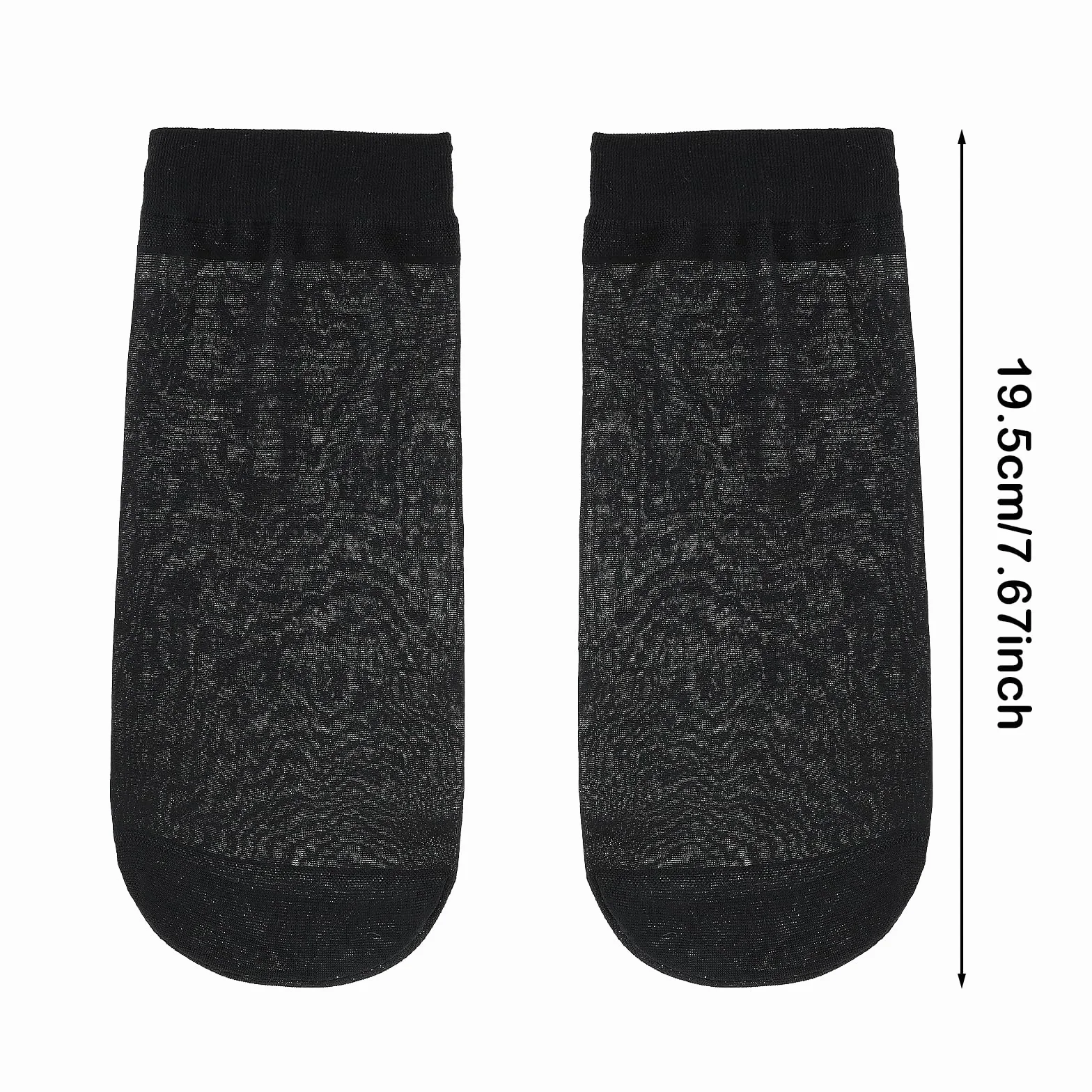COMNICO Krótkie jedwabne pończochy 10 par Sheer Black Silk Nylon Lace Ultra Thin Trendy Rajstopy Pończochy Kostka, Czarny, rozmiar uniwersalny