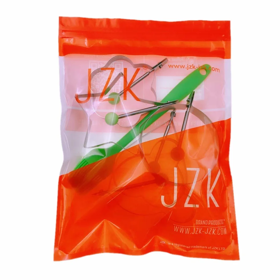 Foremki do jajek ze stali nierdzewnej z uchwytem 5 sztuk + pędzel silikonowy