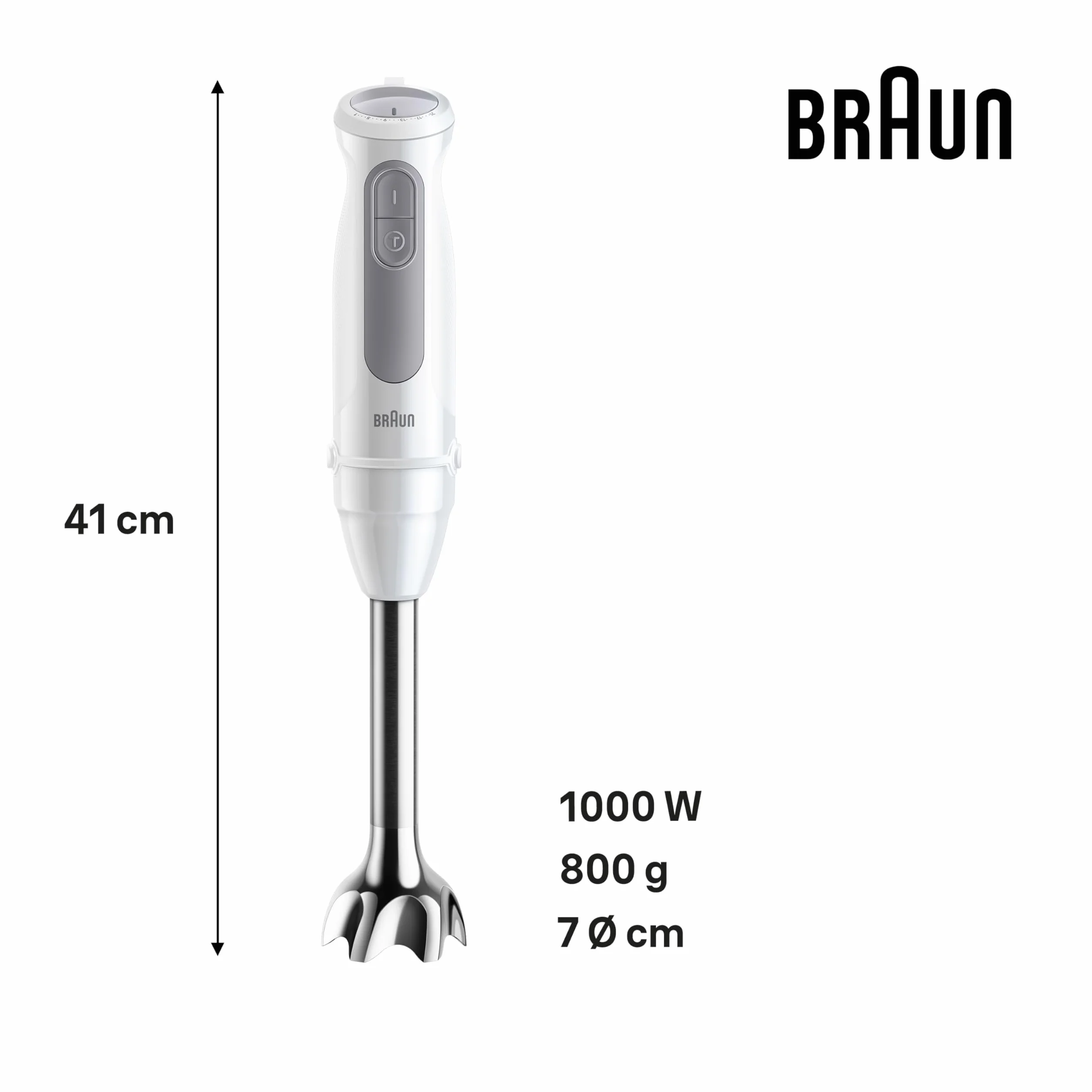 Braun MultiQuick 5 MQ50.236M minipimer z technologią PowerBell Plus, 21 prędkości + Turbo, system EasyClick do akcesoriów, rozdrabniacz 500 ml, trzepaczka ze stali nierdzewnej i kubek 600 ml, 1000 W,