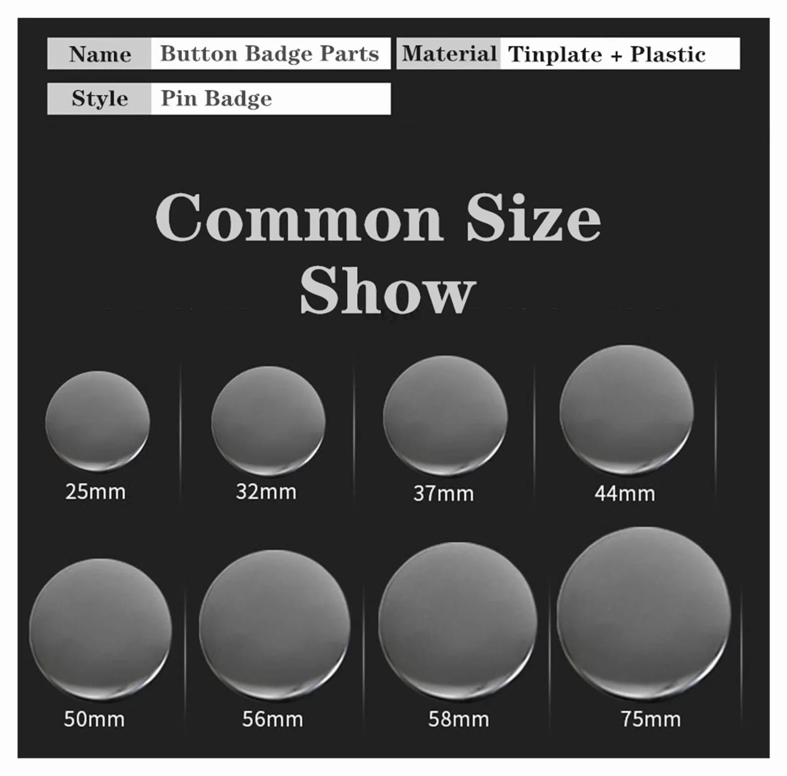 Zestaw 100/200 części do przypinek metalowych wyrobu znaczków 25-75 mm, rękodzieła artystycznego, zestaw na żelaznej podstawie Różnego przeznaczenia