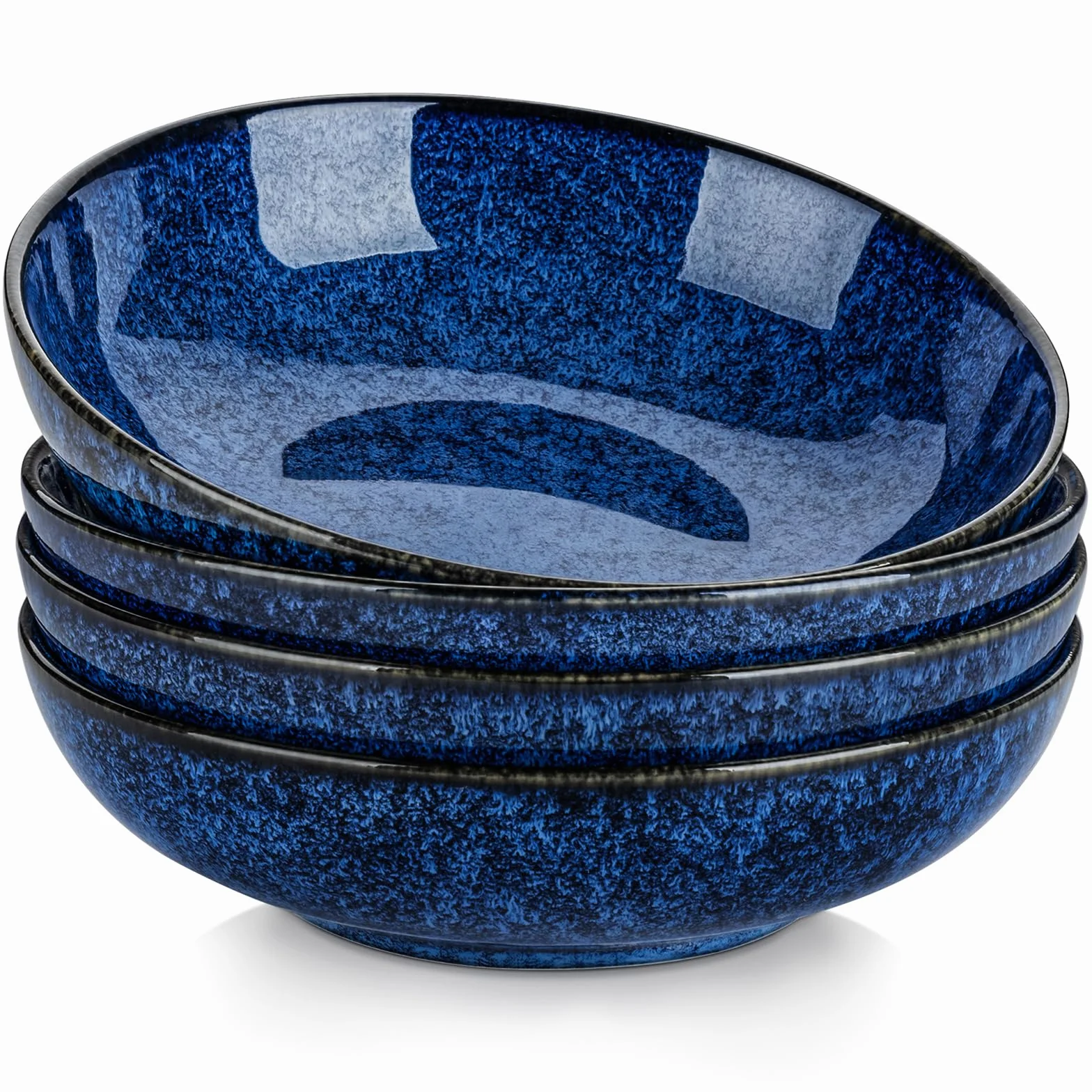 vancasso Stern Ceramiczna miska do makaronu, zestaw 4 sztuk, duże miski do sałatek do serwowania, bezpieczne w kuchence mikrofalowej, do kuchni, zestaw 4 misek z kamionki