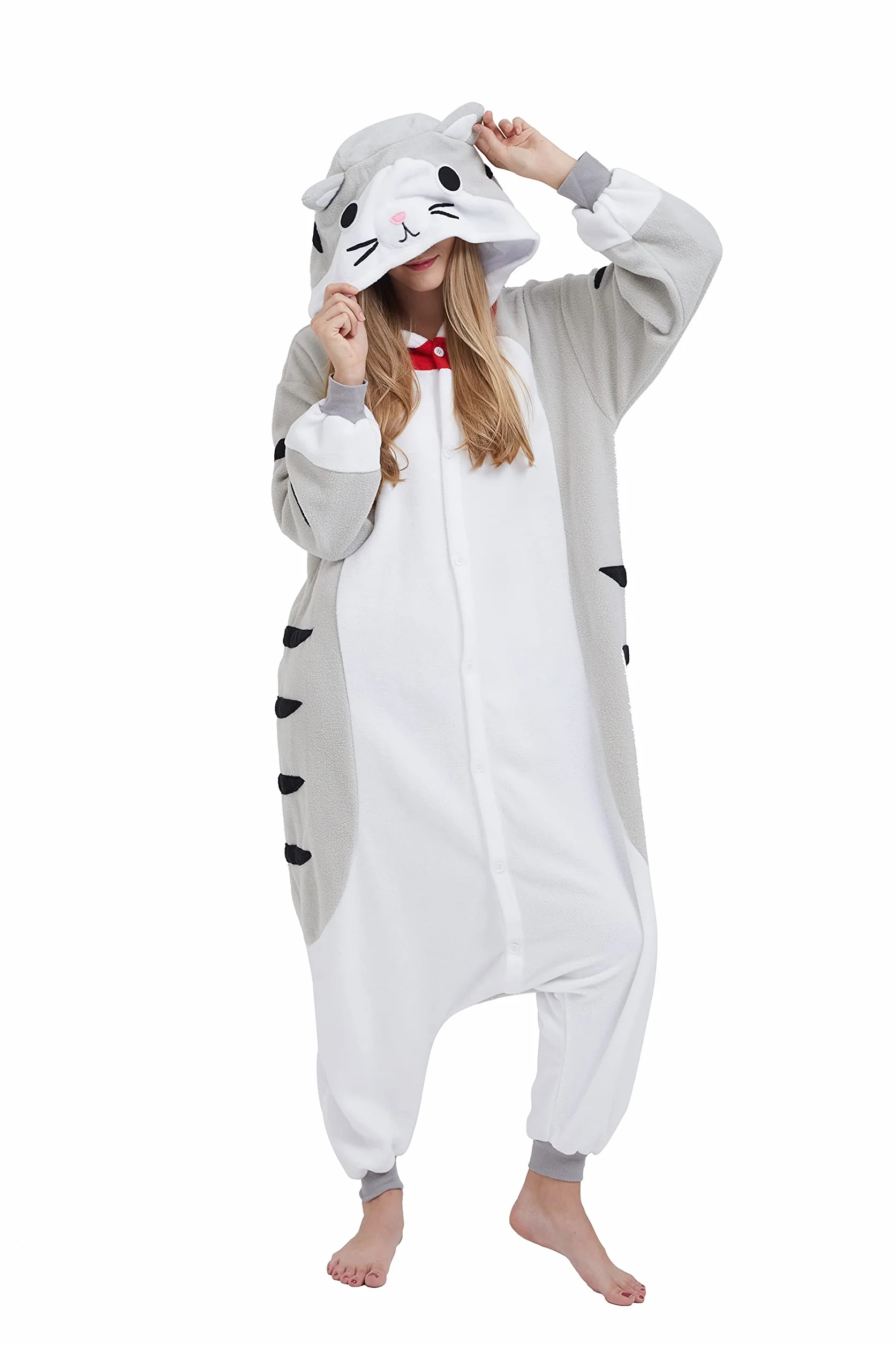 SimZoo Animal Onesie PiżAma Dla DorosłYch Kostium Kota Bielizna Nocna Dla MężCzyzn Kobiety Unisex JednoczęśCiowa Odzież Domowa