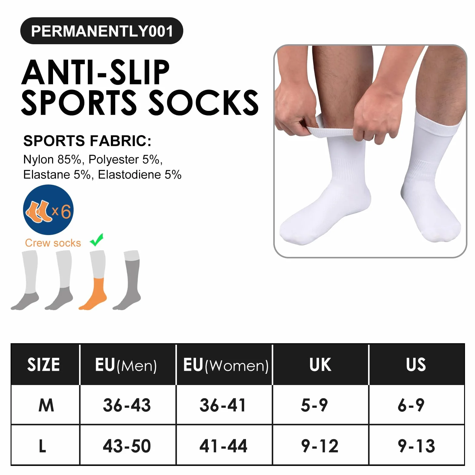 Grip Soccer Socks Men Women, Compression Cycling Sock Breathable & Quick-drying, antypoślizgowe skarpety sportowe Football Rugby Yoga...