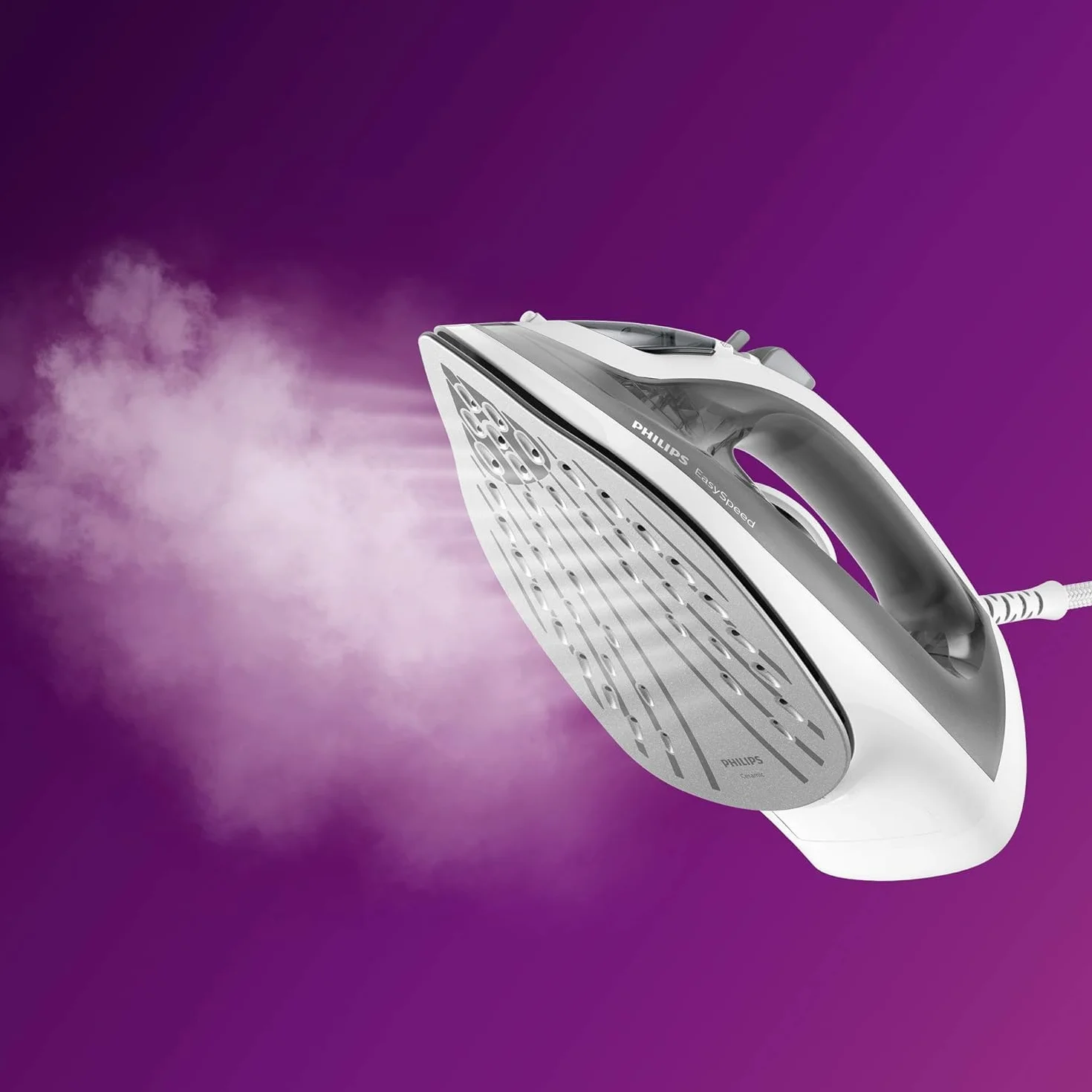 Philips EasySpeed Żelazko Parowe 2000 W Ceramiczna Stopa 4 Ustawienia Pary Szare GC1751/80