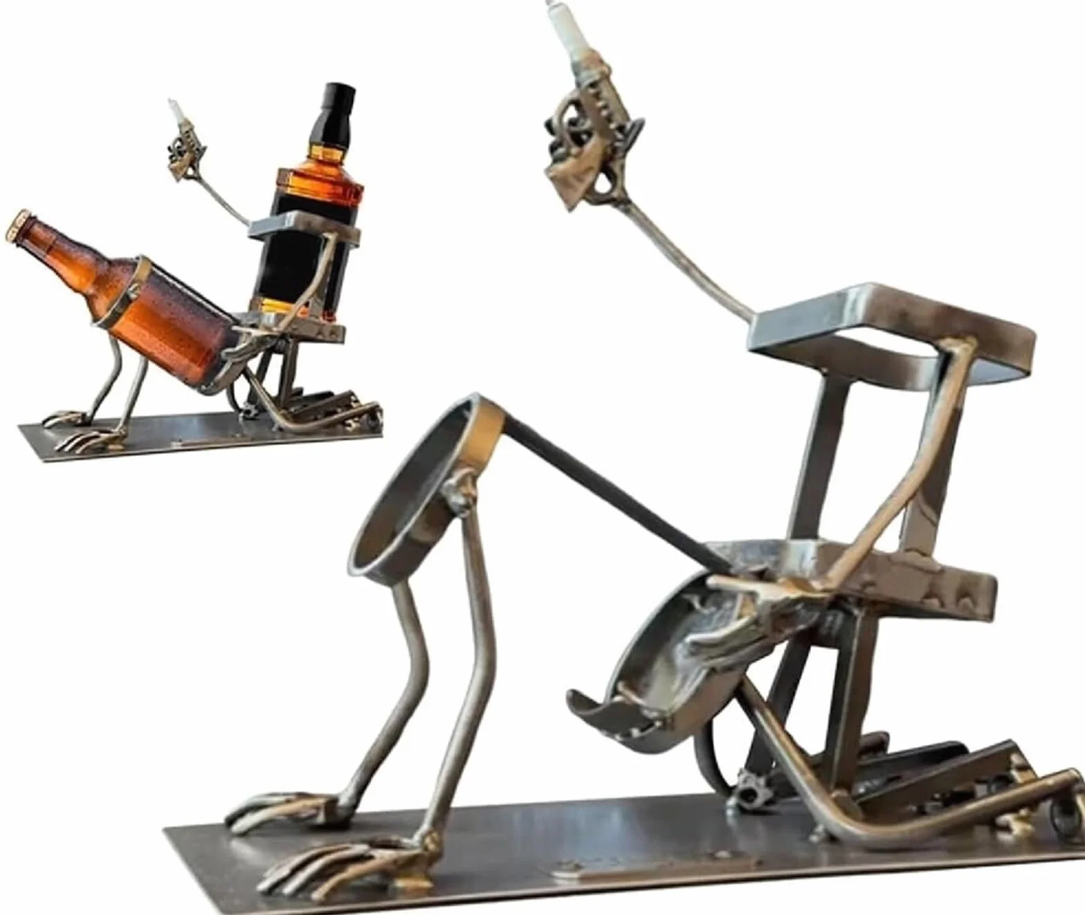 Stojak Na Butelkę Coca-Coli I Wina W Kształcie Czaszki, Zabawny Uchwyt Na Butelkę Whisky W Stylu Steampunk, Dekoracja Do Domowego Baru, Stojak Na Napoje W Stylu Steampunk Do Domowej Kuchni(Grey)