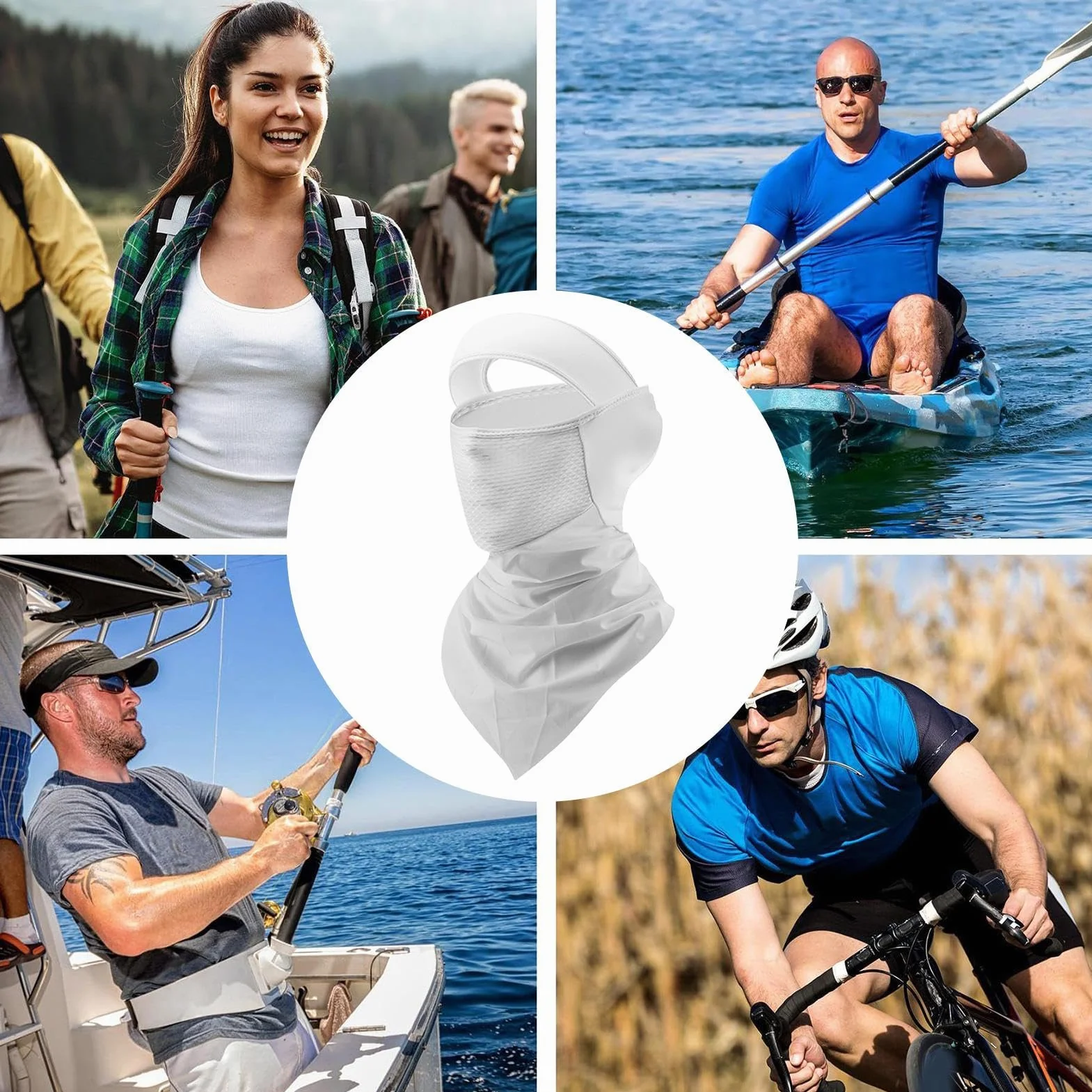 Maska na twarz UV - osłona twarzy ochrona przed słońcem, chłodząca osłona ochronna UPF 50 bandana dla kobiet mężczyzn sport lato plaża jazda na rowerze kemping piesze wycieczki motocykl